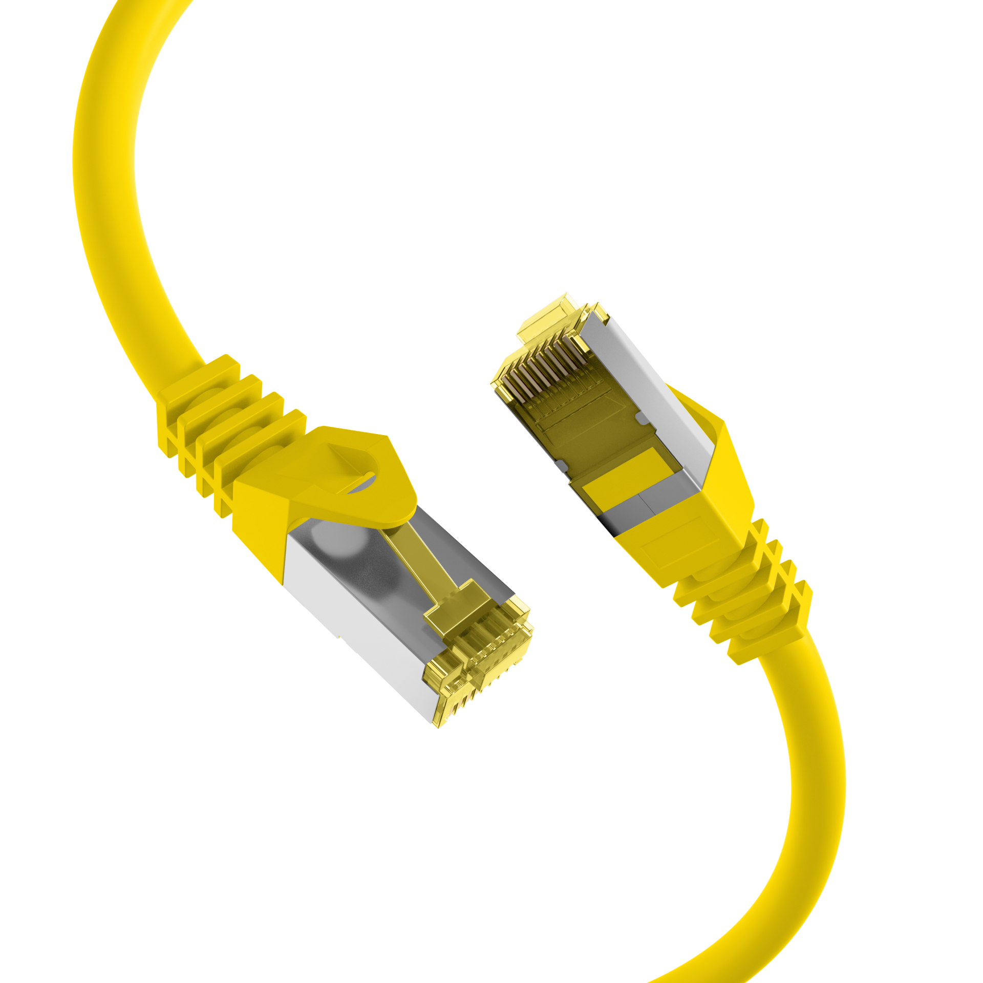 RJ45 Patchkabel Cat.6A S/FTP LSZH  Cat.7 Rohkabel gelb 0,15m