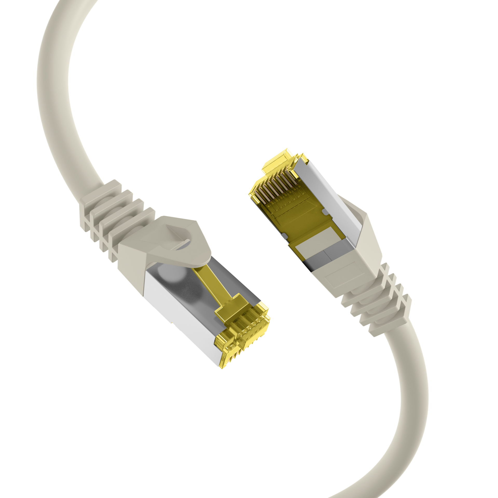 RJ45 Patch Cord Cat.6A S/FTP LSZH Cat.7 raw cable grey 0,5m