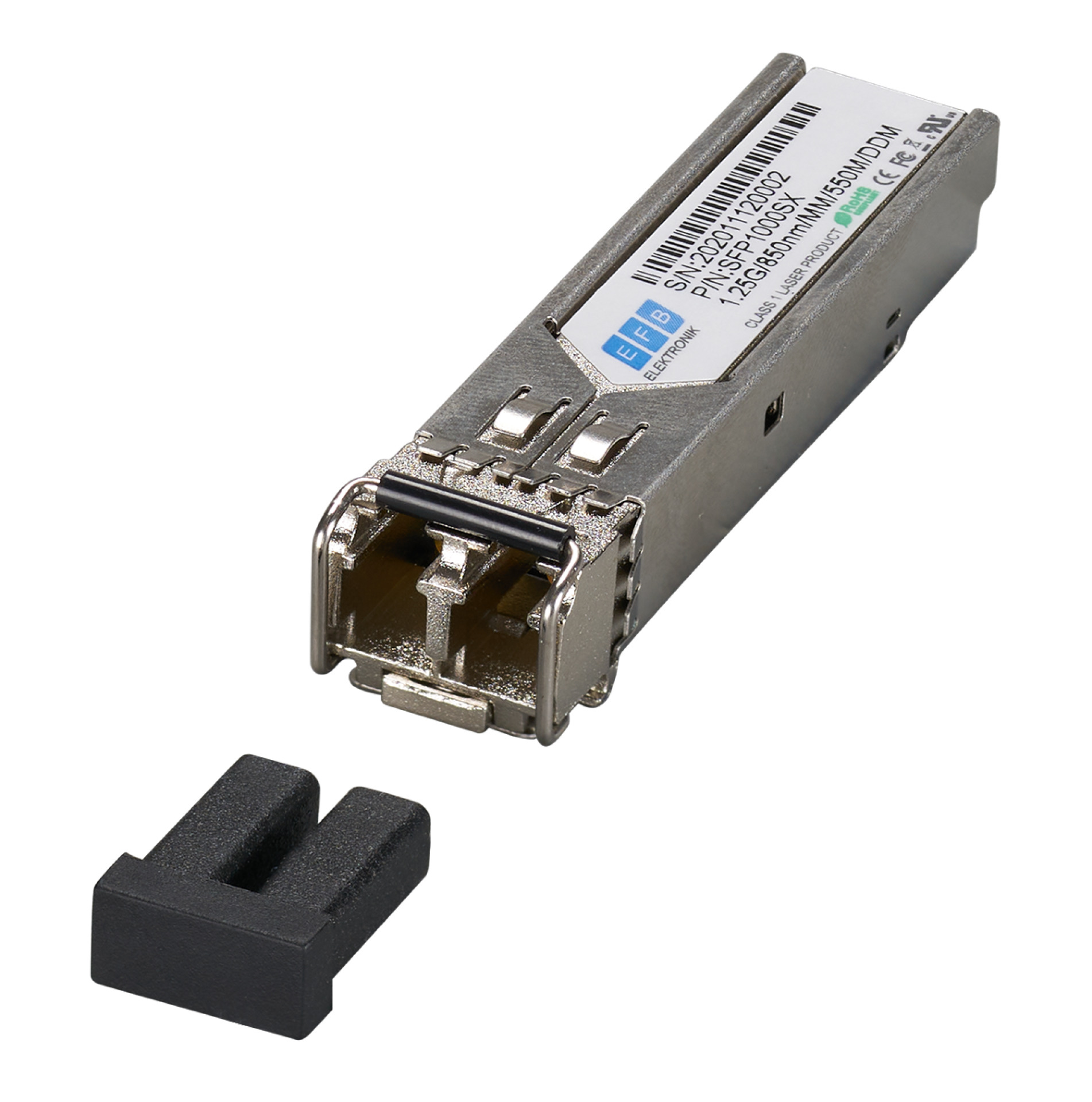 EFB 1.25G SFP MM 850nm VCSEL 550m LC DDM, compatible to HP Aruba J4858D