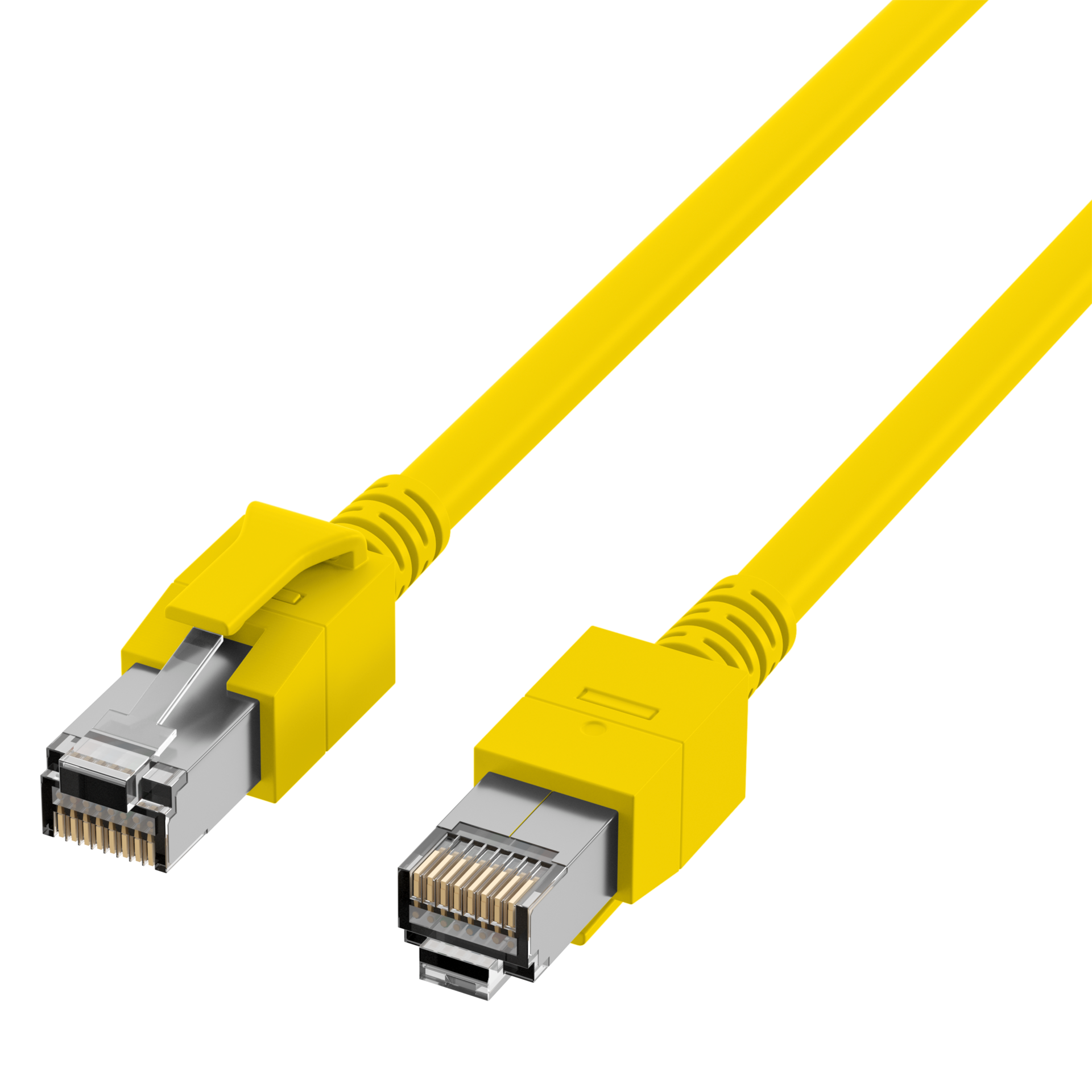 RJ45 Patchkabel Cat.6A S/FTP FRNC  VC LED gelb 2m