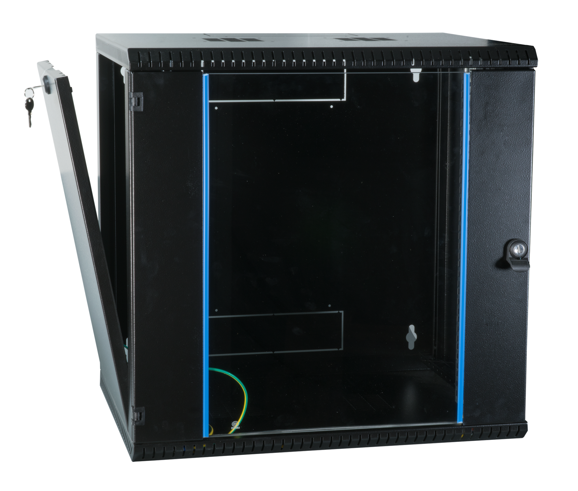 19" Wall Housing 12U, Fixed, 1-Part, RAL9005, Depth 450 mm
