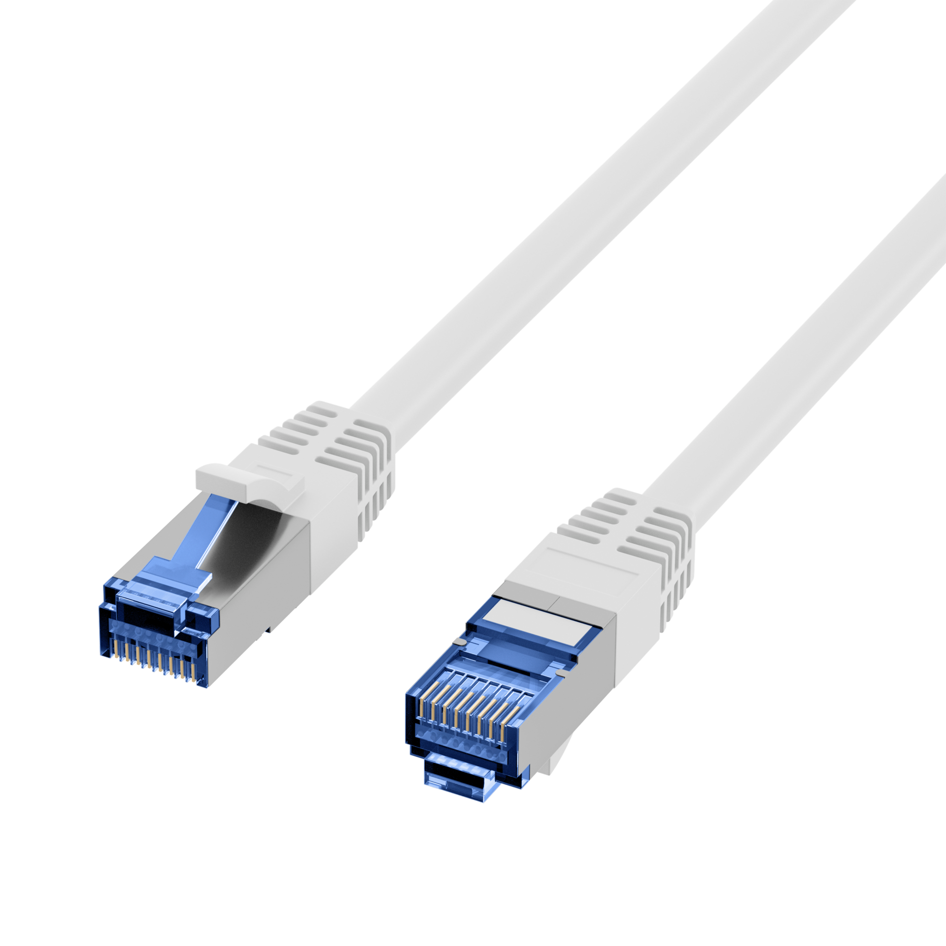 RJ45 Patchkabel Cat.6A S/FTP TPE Cat.7 Rohkabel superflex weiß 3m