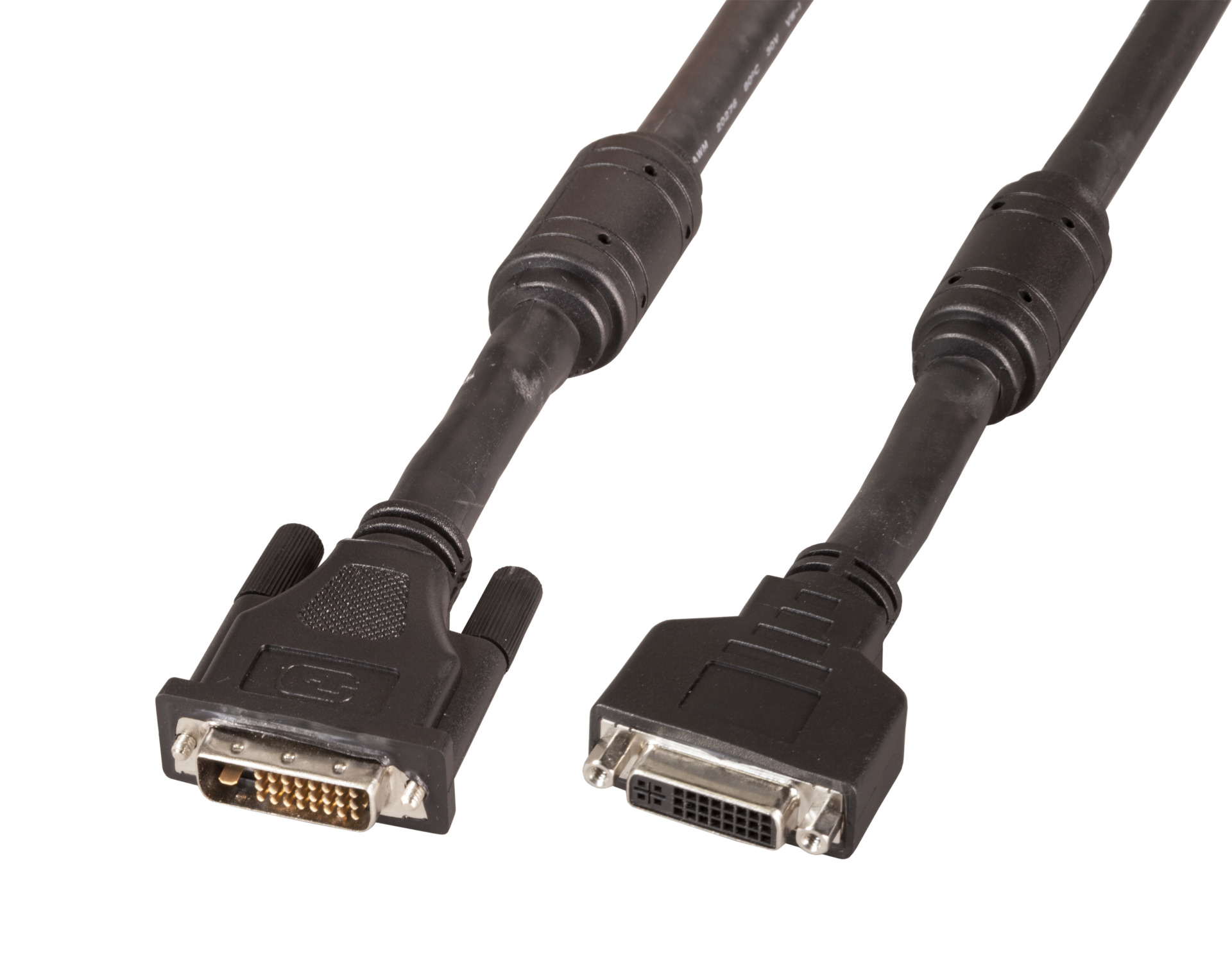 DVI-D 24+1 to DVI-D 24+5, M-F, AWG 30, 2,0m, black