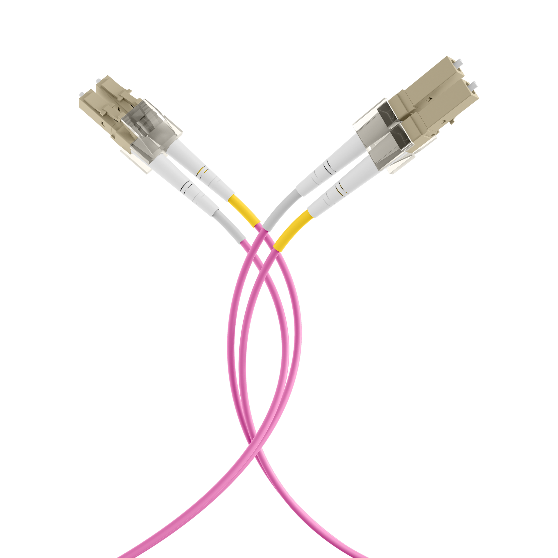 INFRALAN® Duplex Patchkabel Flat-Twin LC-LC OM4 0,5m LSZH 3x5mm erikaviolett