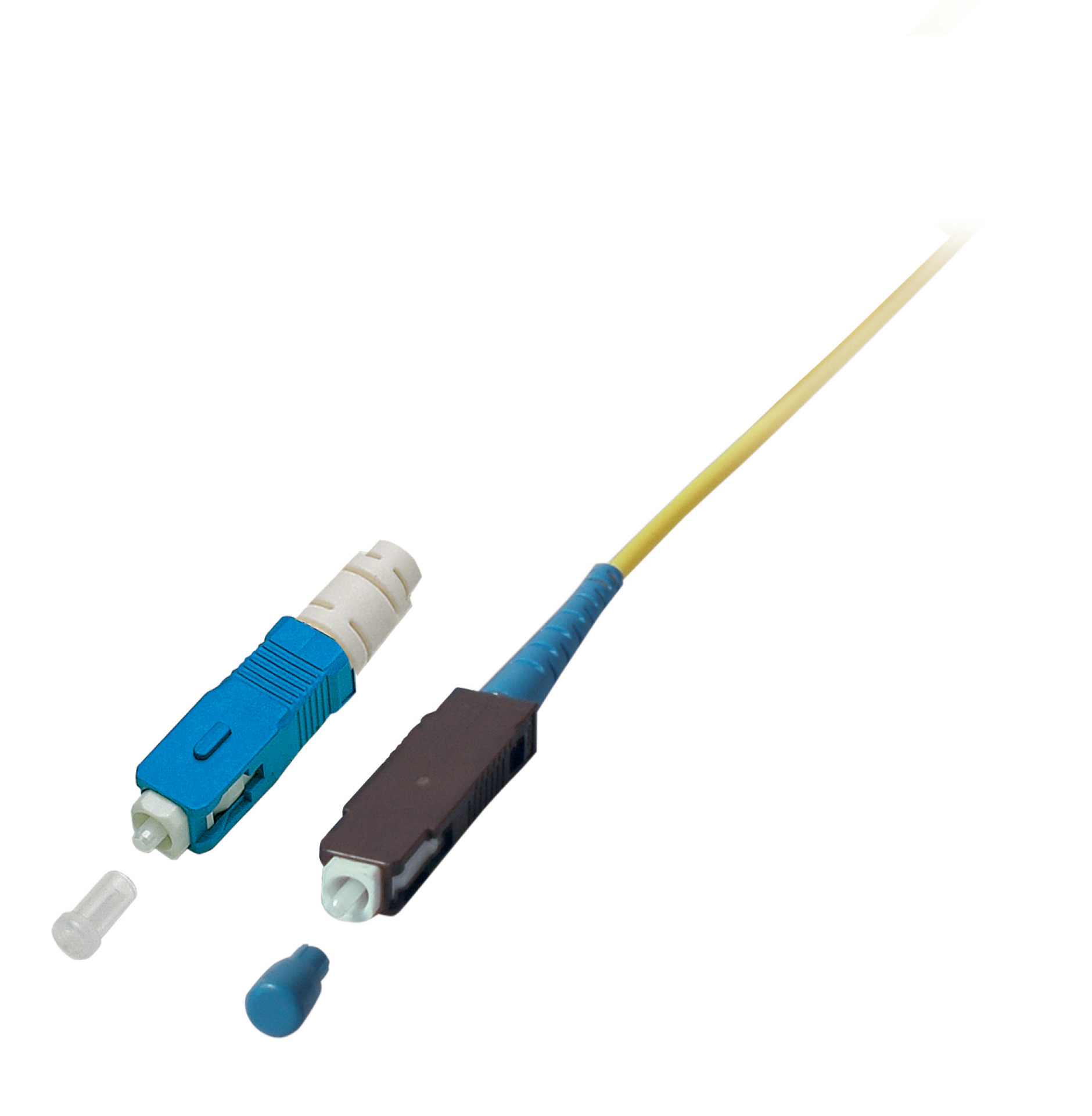 Field installable LC connectors OS2 blue