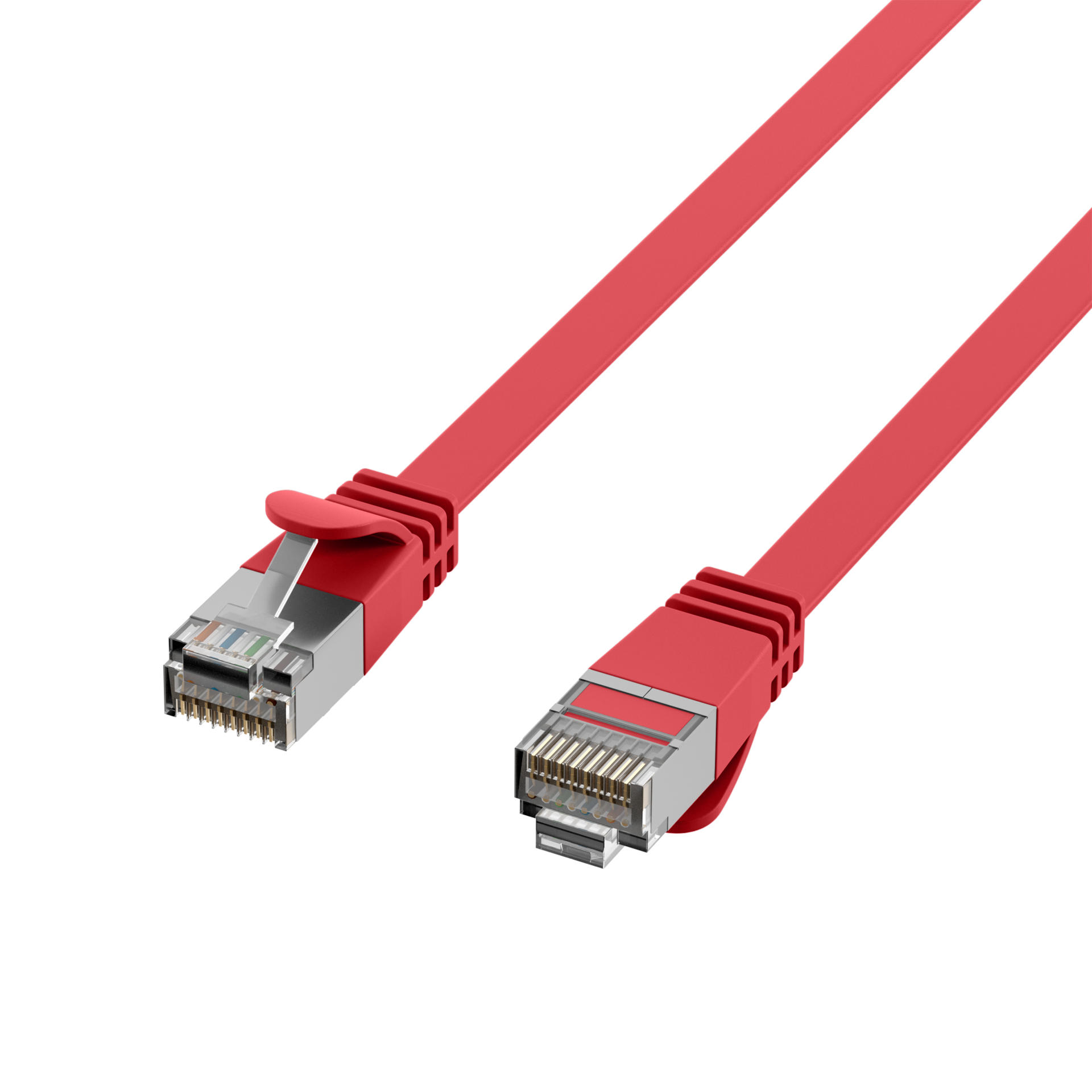 RJ45 Flat Patch Cord Cat.6A U/FTP PVC red 1,5m