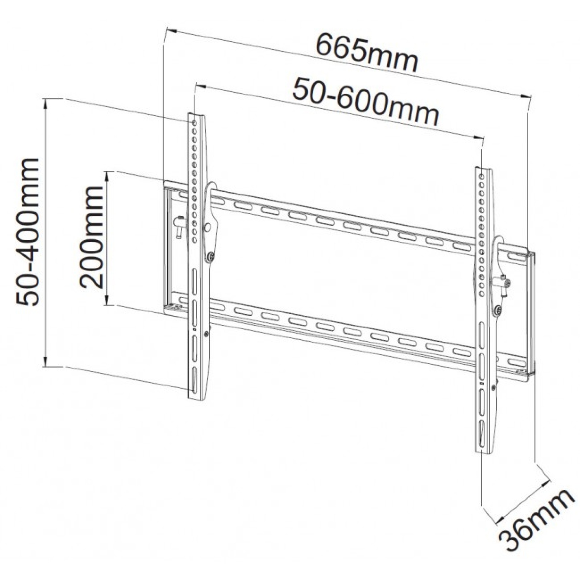 Wandhalterung für LCD TV LED 40"-65",schwarz