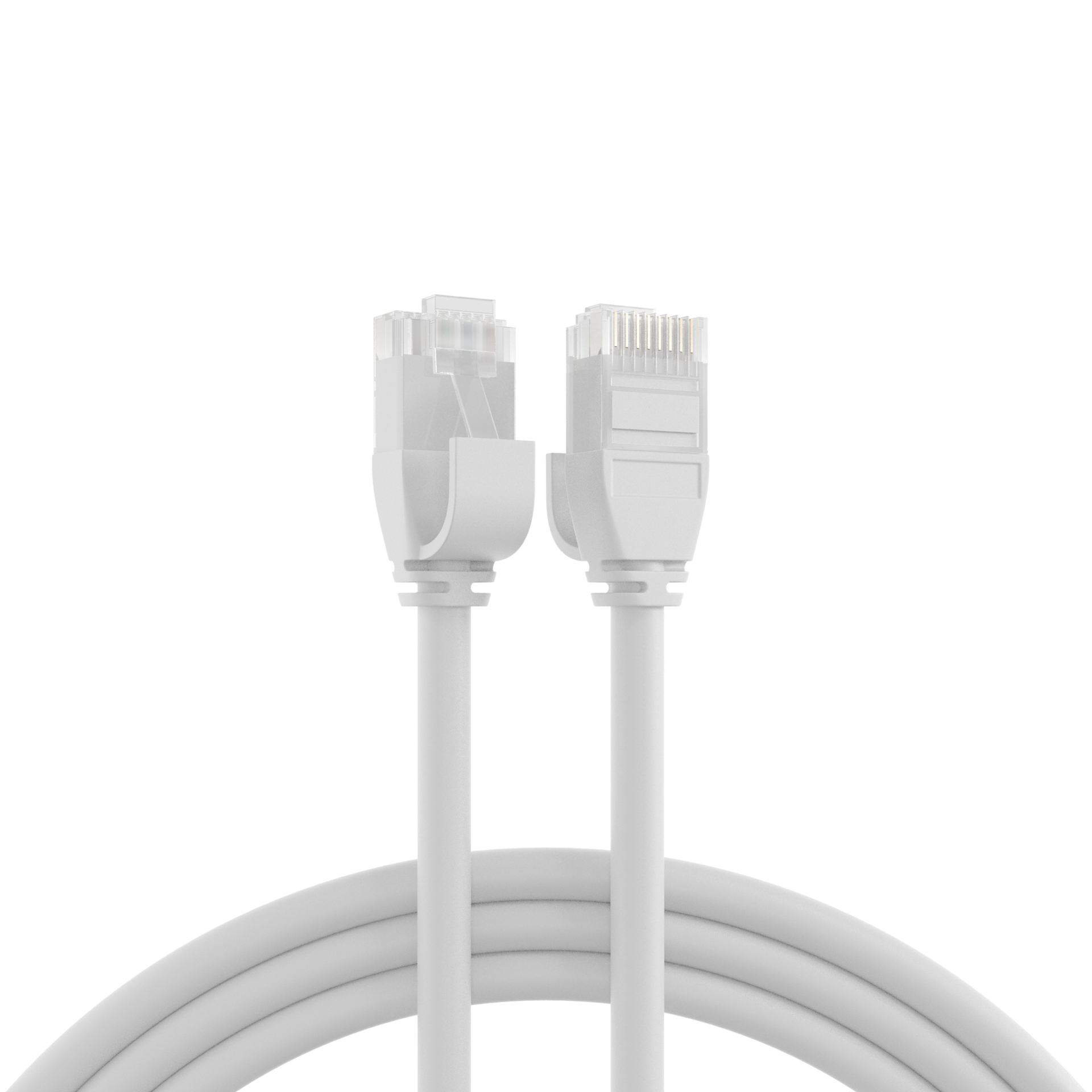 RJ45 Patch Cord Cat.6A U/UTP TPE3,6mm ultraflex white 0,15m