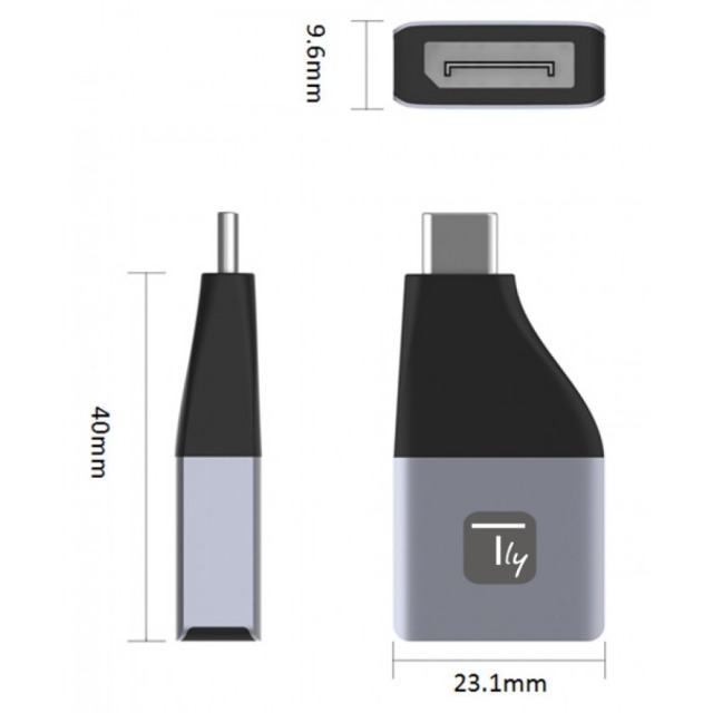 Adapter DisplayPort F 1.2 auf USB-C M