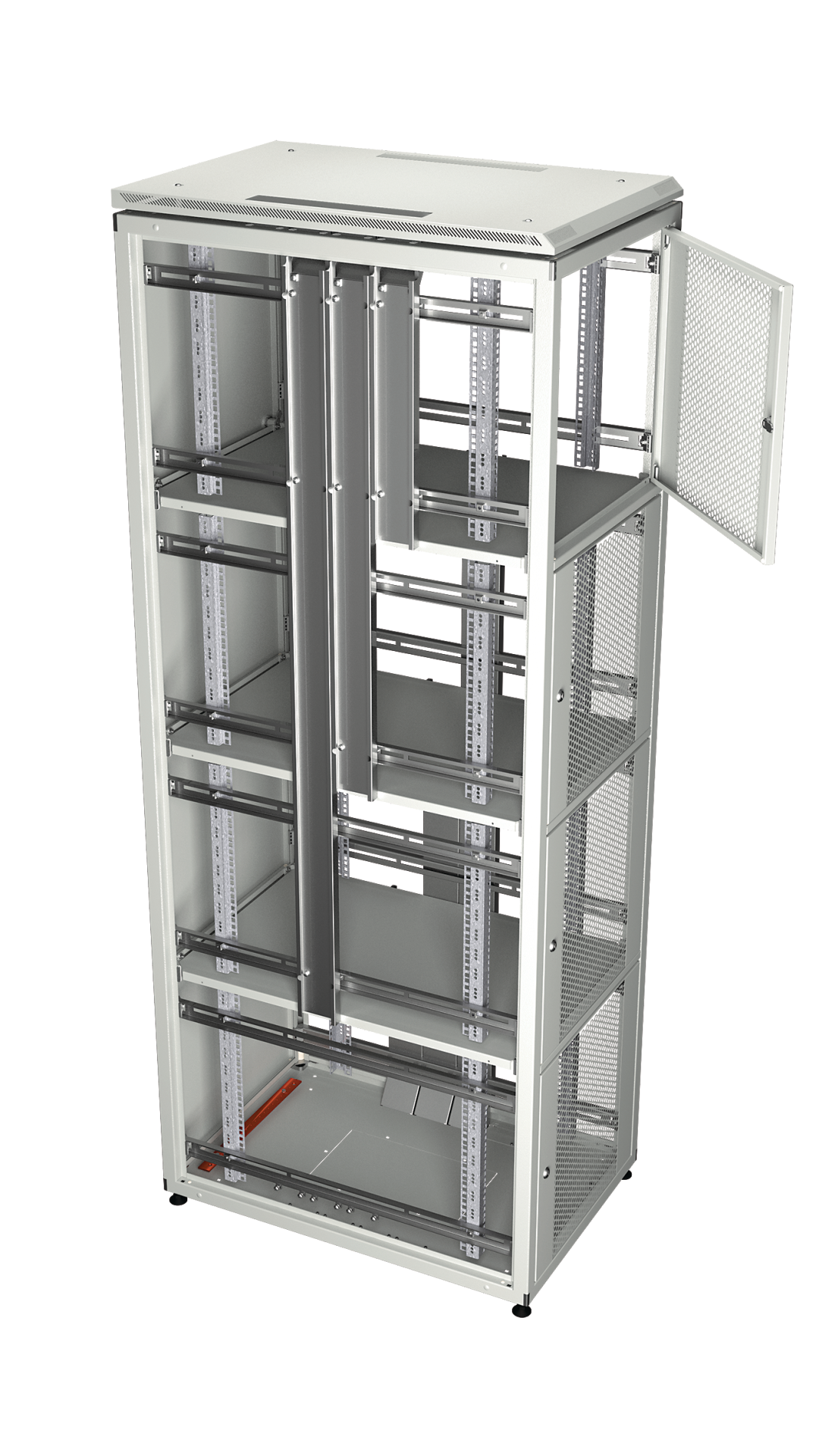 Co-Location Rack PRO, 4 x 10HE, 600x800 mm, F+R 1-tlg. perforiert, RAL9005
