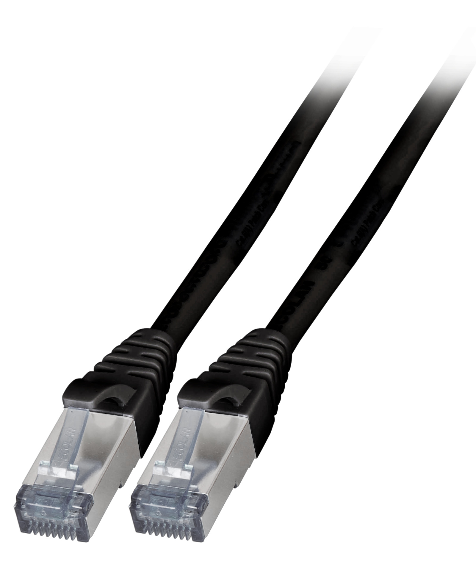 RJ45 Patchkabel S/FTP, Cat.6A, TPE, 1m, schwarz