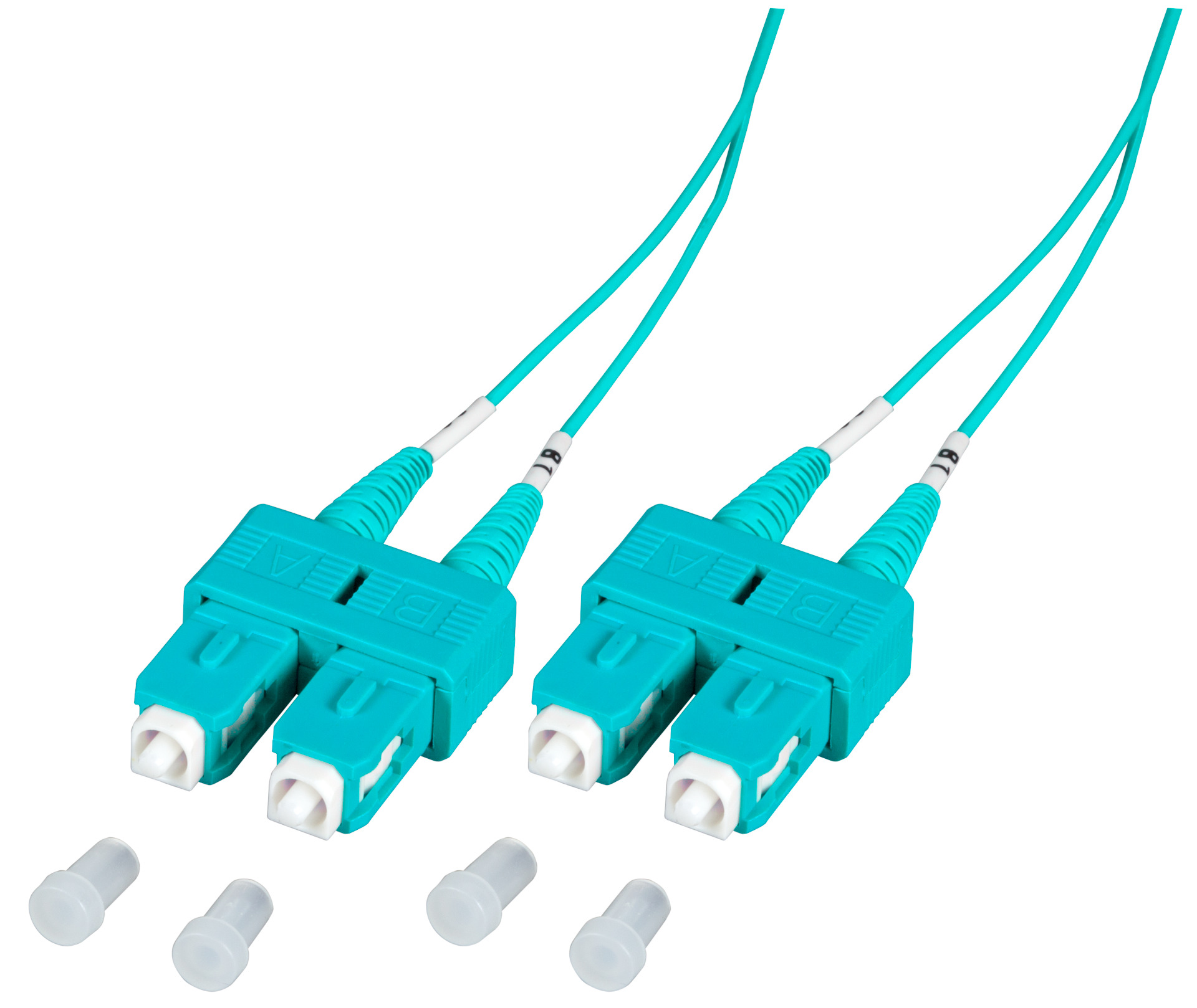 Duplex Patchkabel SC-SC OM3 0,5m LSZH 1,2mm aqua