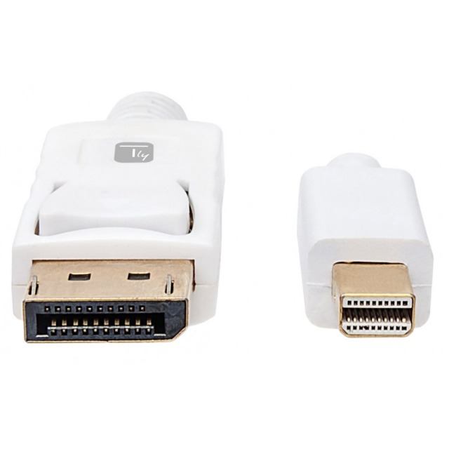 Mini-DisplayPort M to DisplayPort M Cable 4K 60Hz, White, 2m