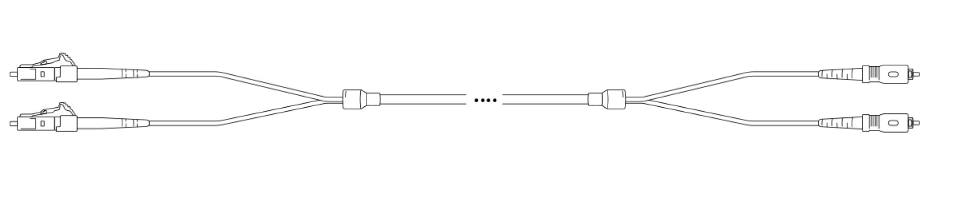 Breakout I-V(ZN) HH OM2 50/125µm LC/SC 4G 1,0m