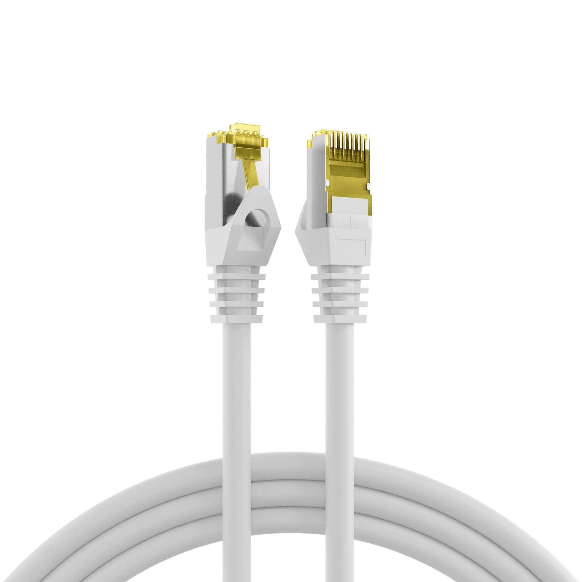 RJ45 Patch Cord Cat.6A S/FTP LSZH Cat.7 raw cable white 7,5m