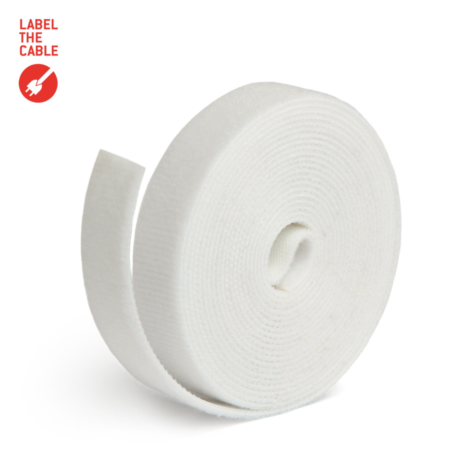LTC ROLL STRAP, double sided hook and loop roll 3m white