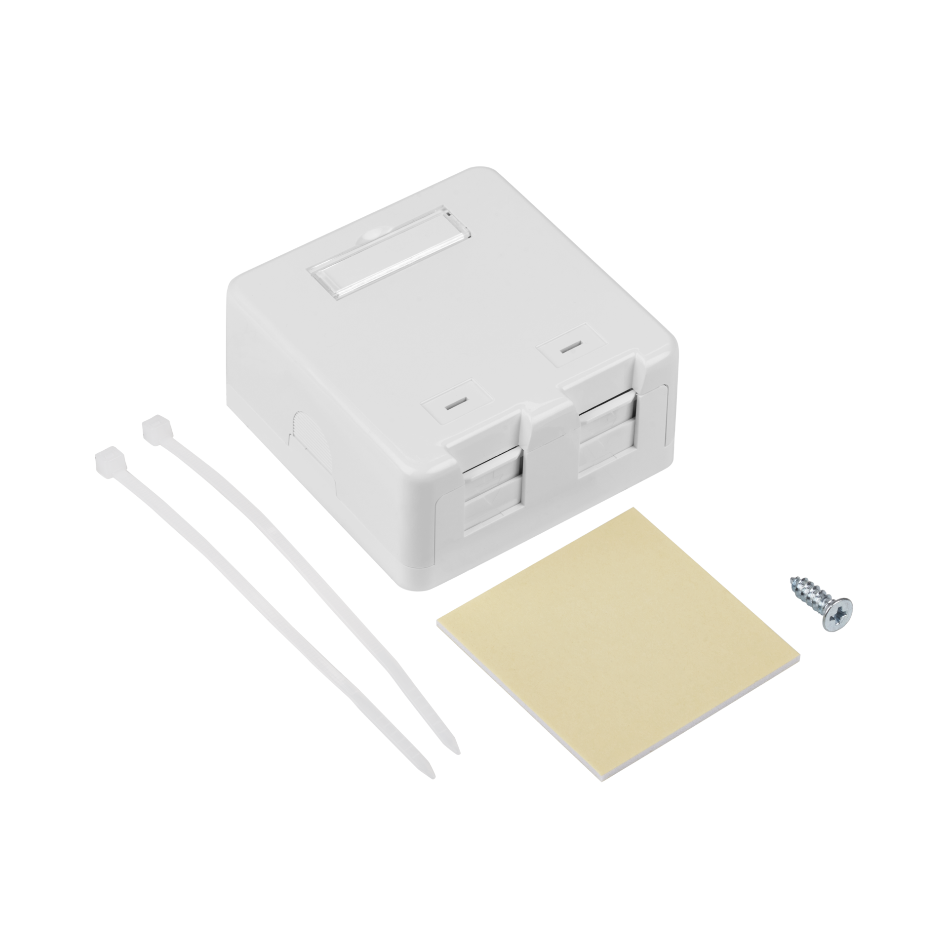 Keystone Verteilerbox Aufputz, 2-Port, Staubschutz selbstschließend