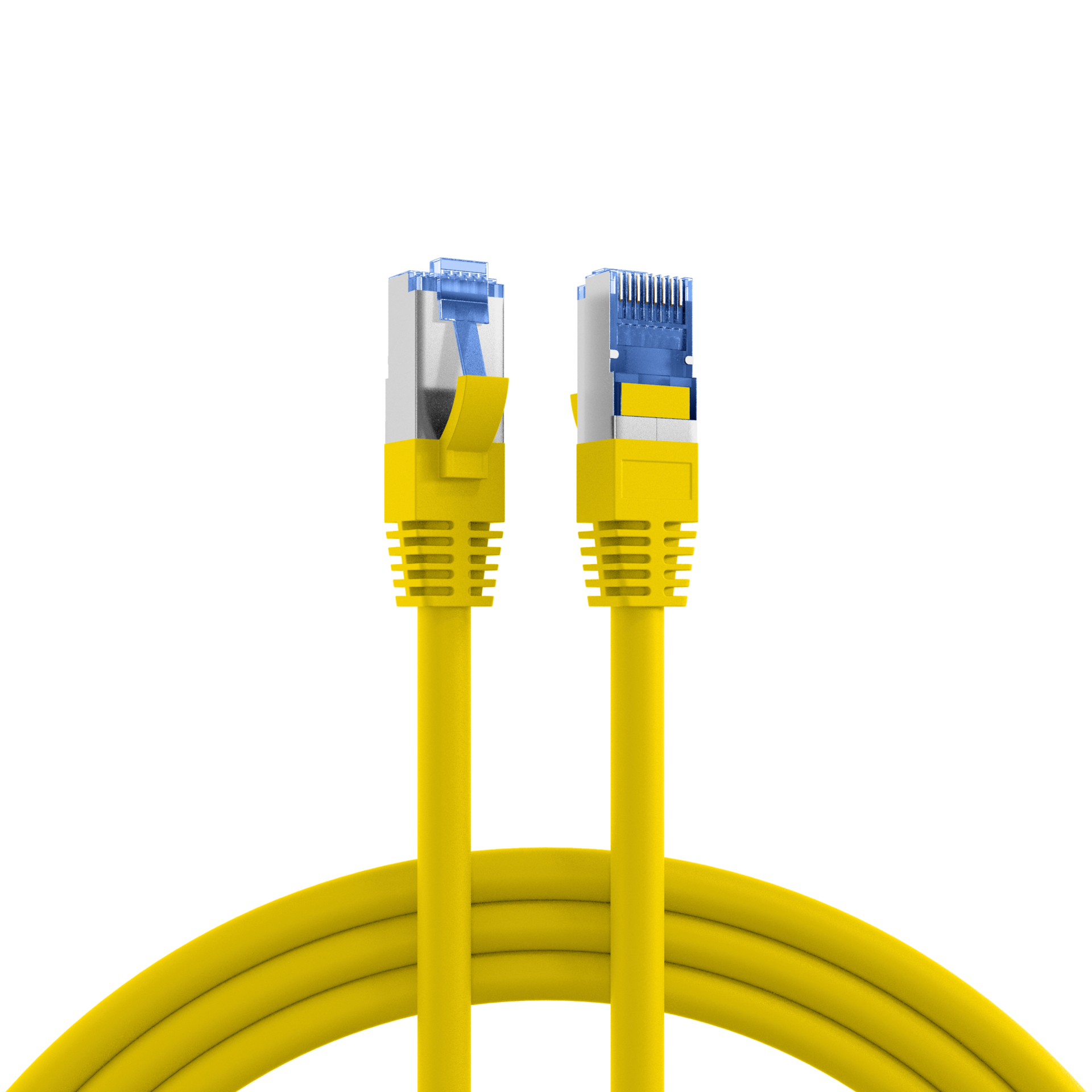 RJ45 Patch Cord Cat.6A S/FTP TPE Cat.7 raw cable superflex yellow 10m