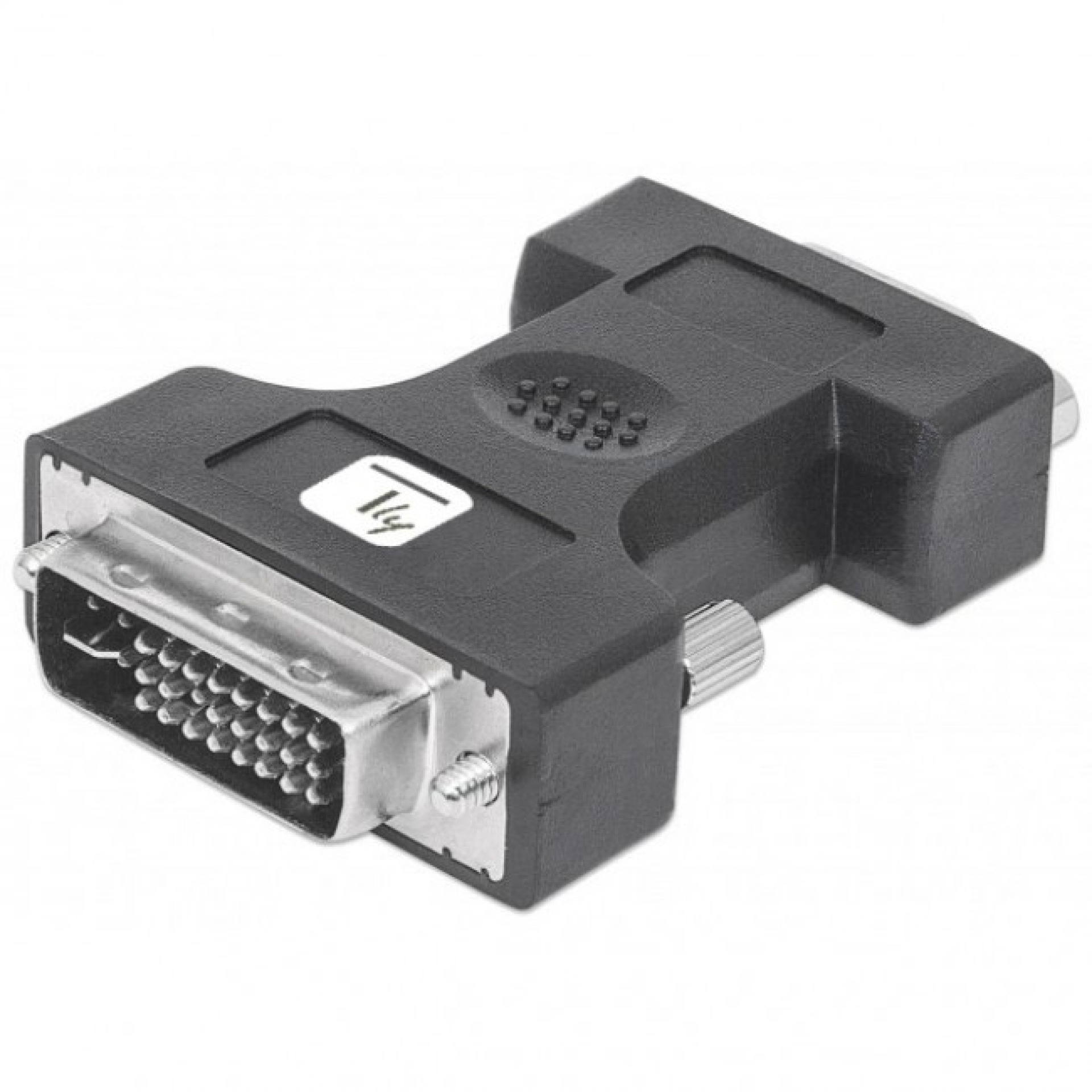 DVI Adapter, DVI-I male auf VGA female, schwarz