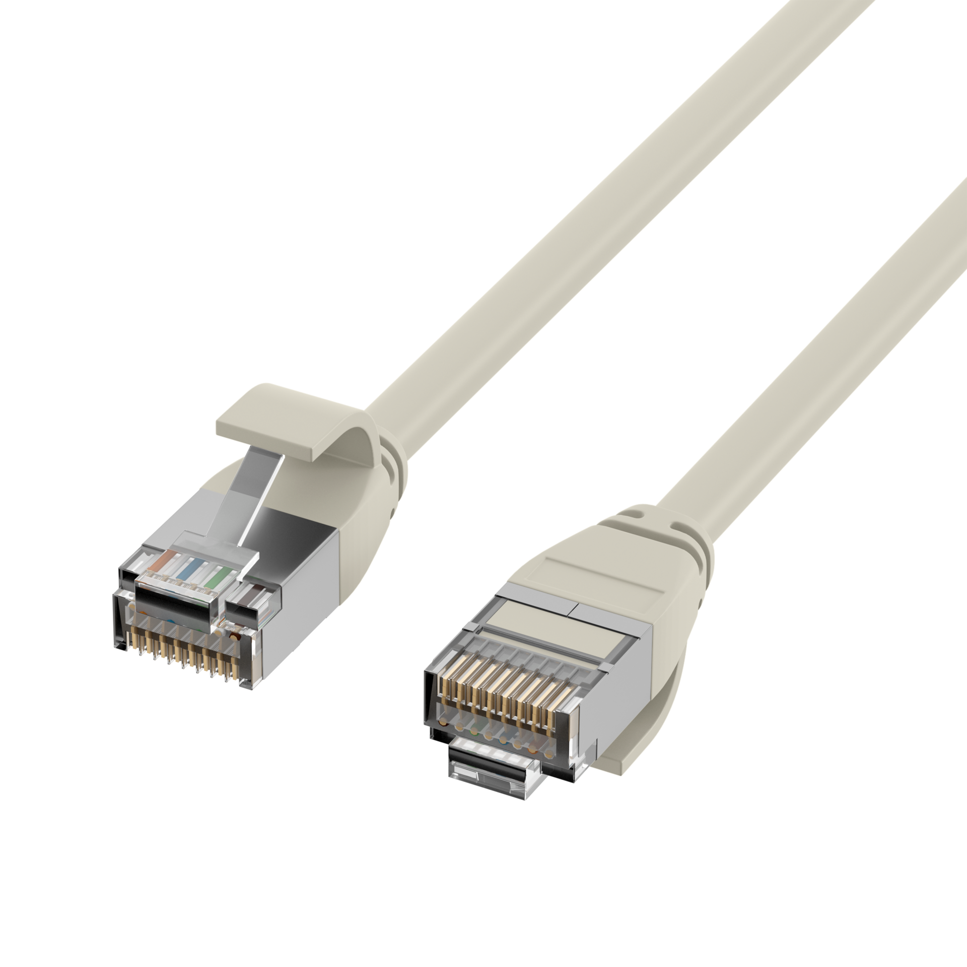 RJ45 Patchkabel Cat.6A U/FTP TPE 4mm ultraflex grau 2m