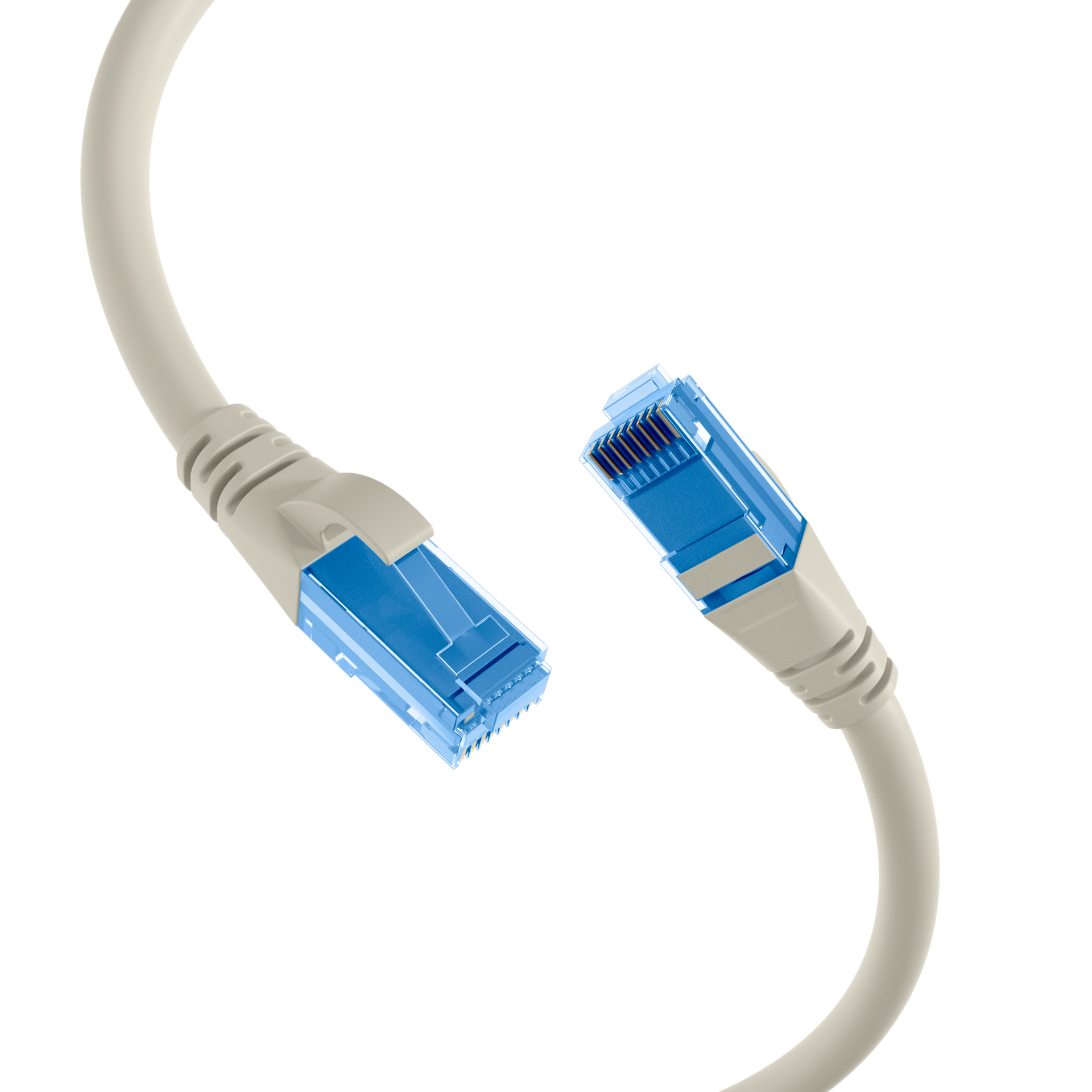 RJ45 Patch Cord Cat.6A U/UTP LSZH Premium 500MHz grey 0,5m