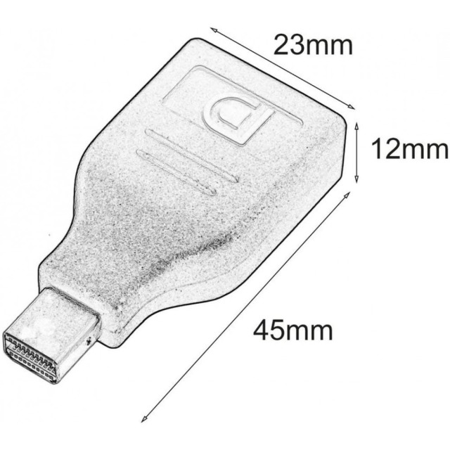 Adapter DisplayPort F to Mini DisplayPort M, 4K, Black