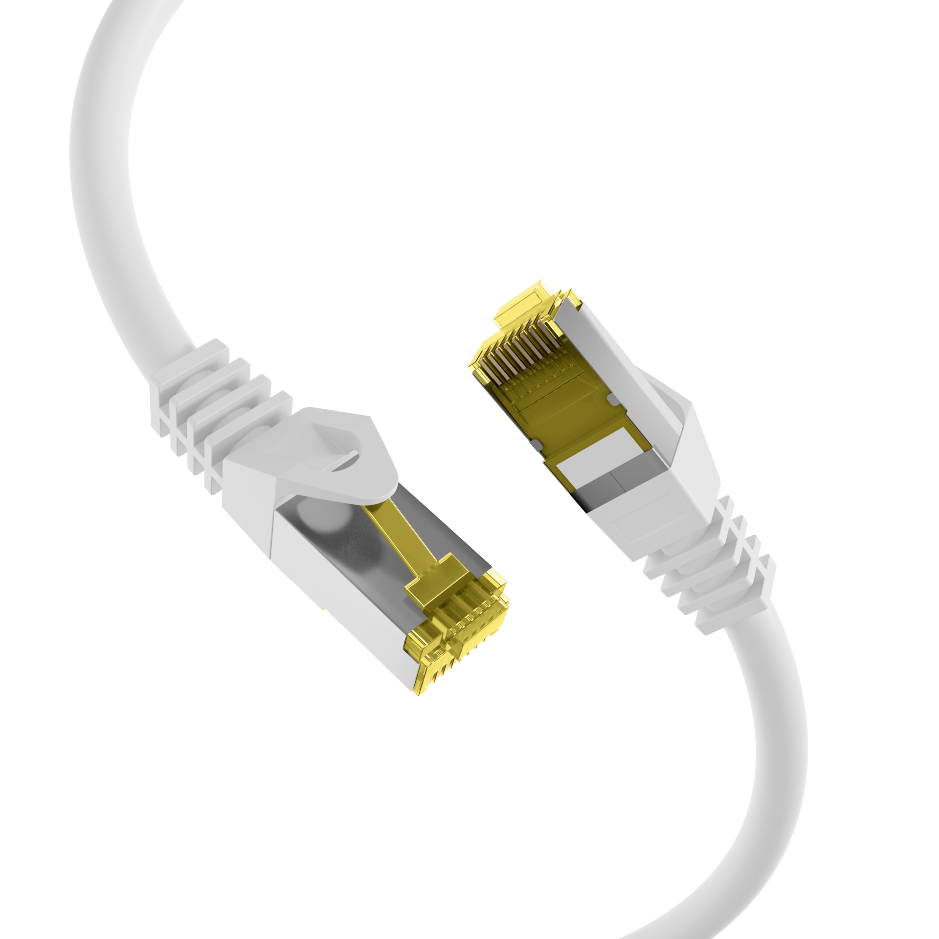 RJ45 Patchkabel Cat.6A S/FTP LSZH  Cat.7 Rohkabel weiß 0,5m