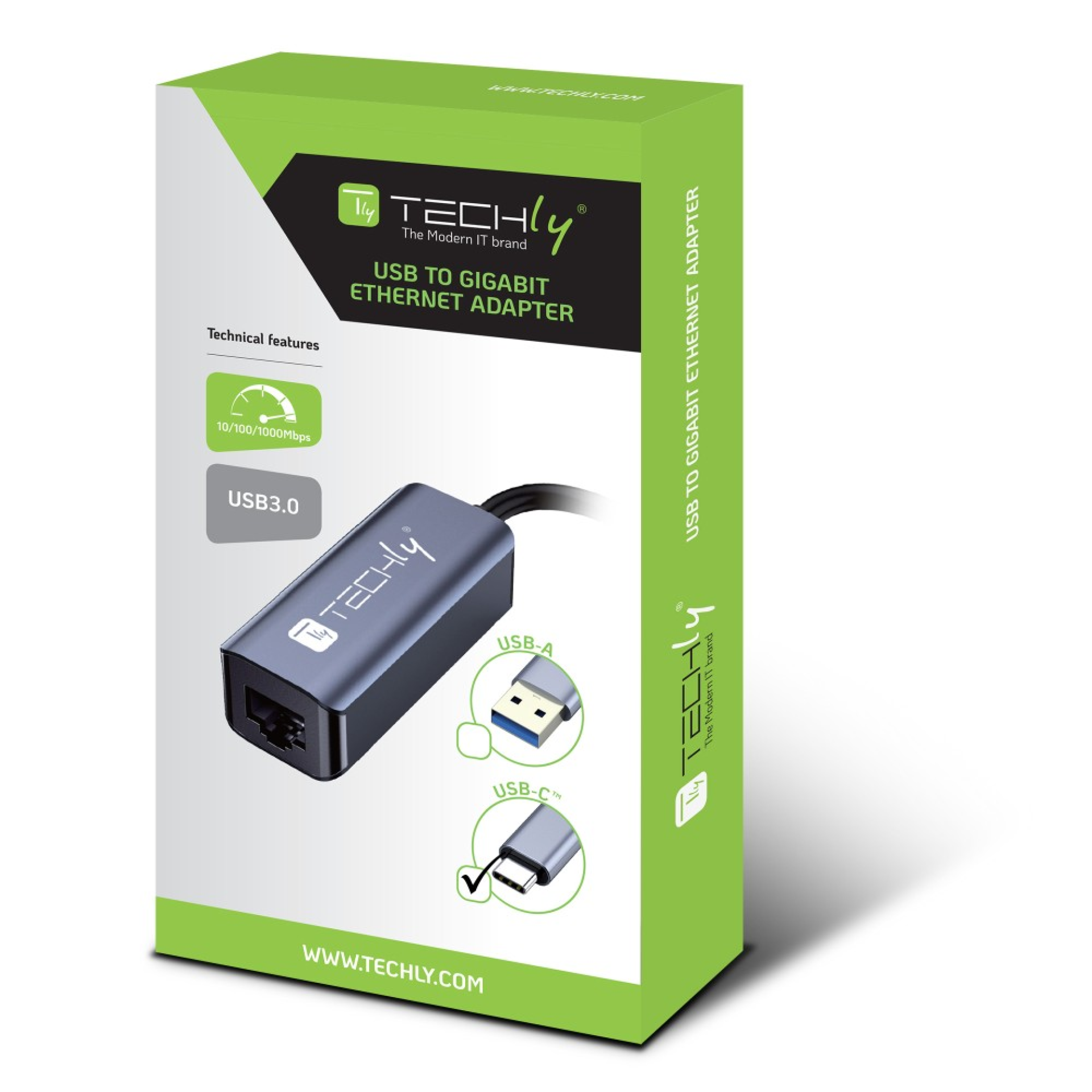 Techly USB-C 3.0 to RJ45 Gbit converter adapter