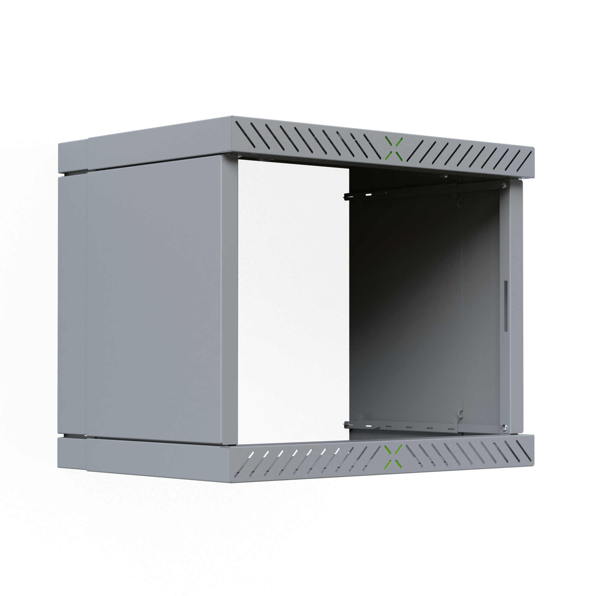Verkleidung für X-Rack Wandgehäuse ohne Tür 9HE grau RAL7035 2/3