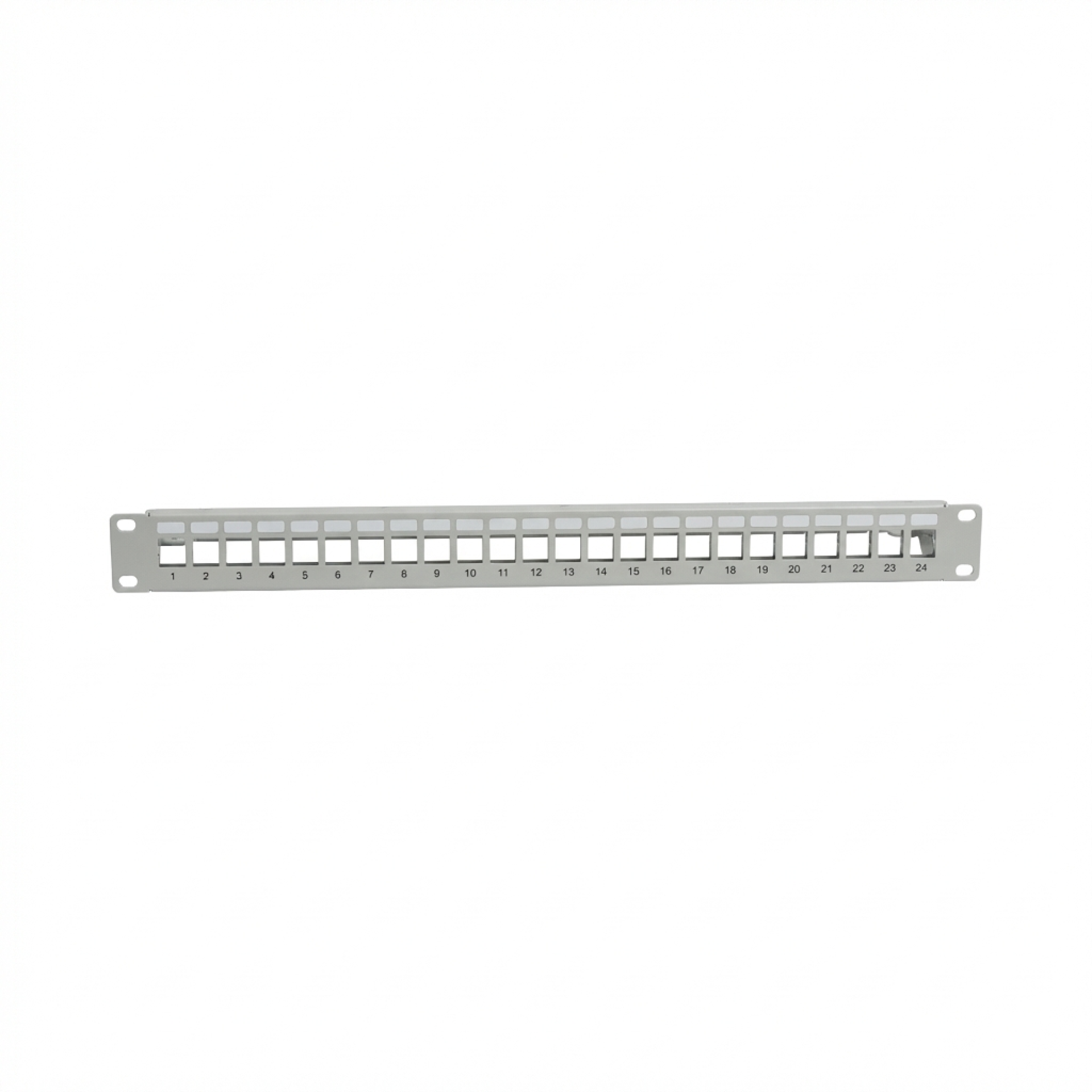 Verteilerfeld 19" 1HE, 24-Port, Metall, klappbar, grau RAL7035