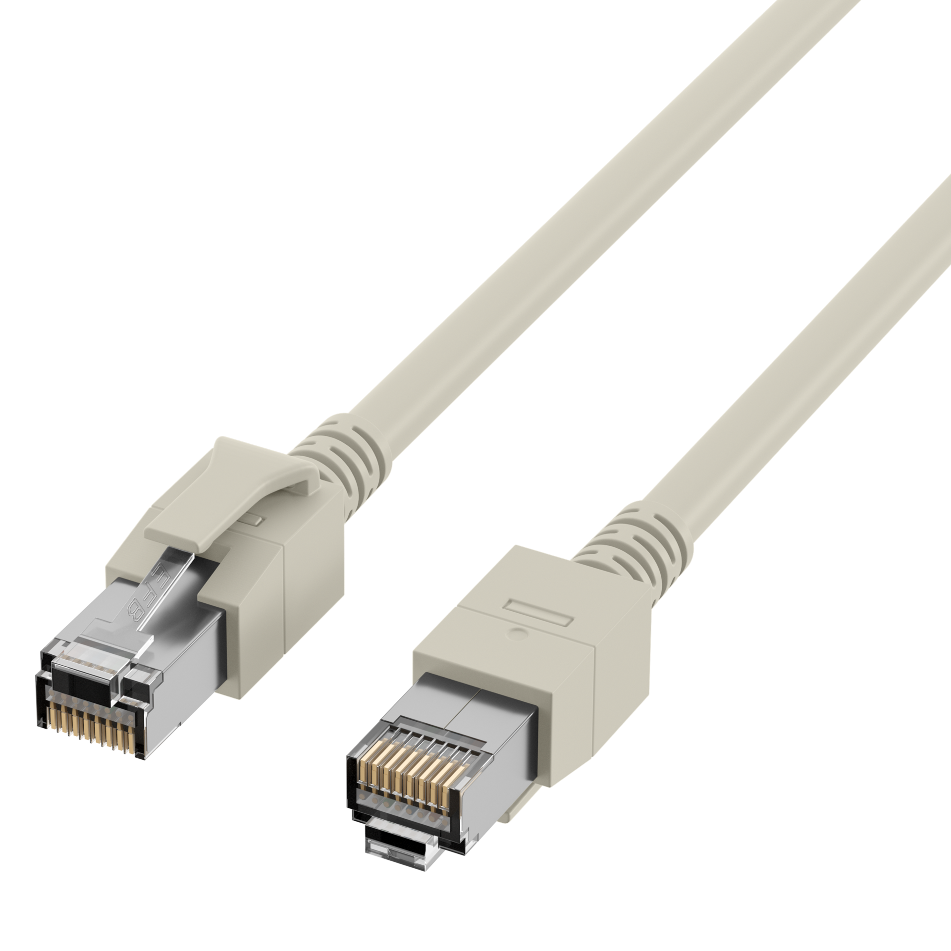 RJ45 Patchkabel Cat.6A S/FTP FRNC VC LED grau 0,5m