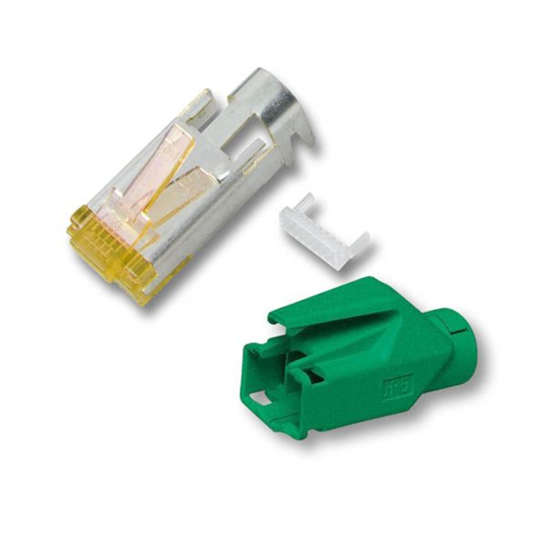 RJ45-Hirose Stecker STP, TM31 grün, 100 Stück, 3 Elemente, Cat.6A RJ45-Hirose Stecker STP, TM31 grün, 100 Stück, 3 Elemente, Cat.6A