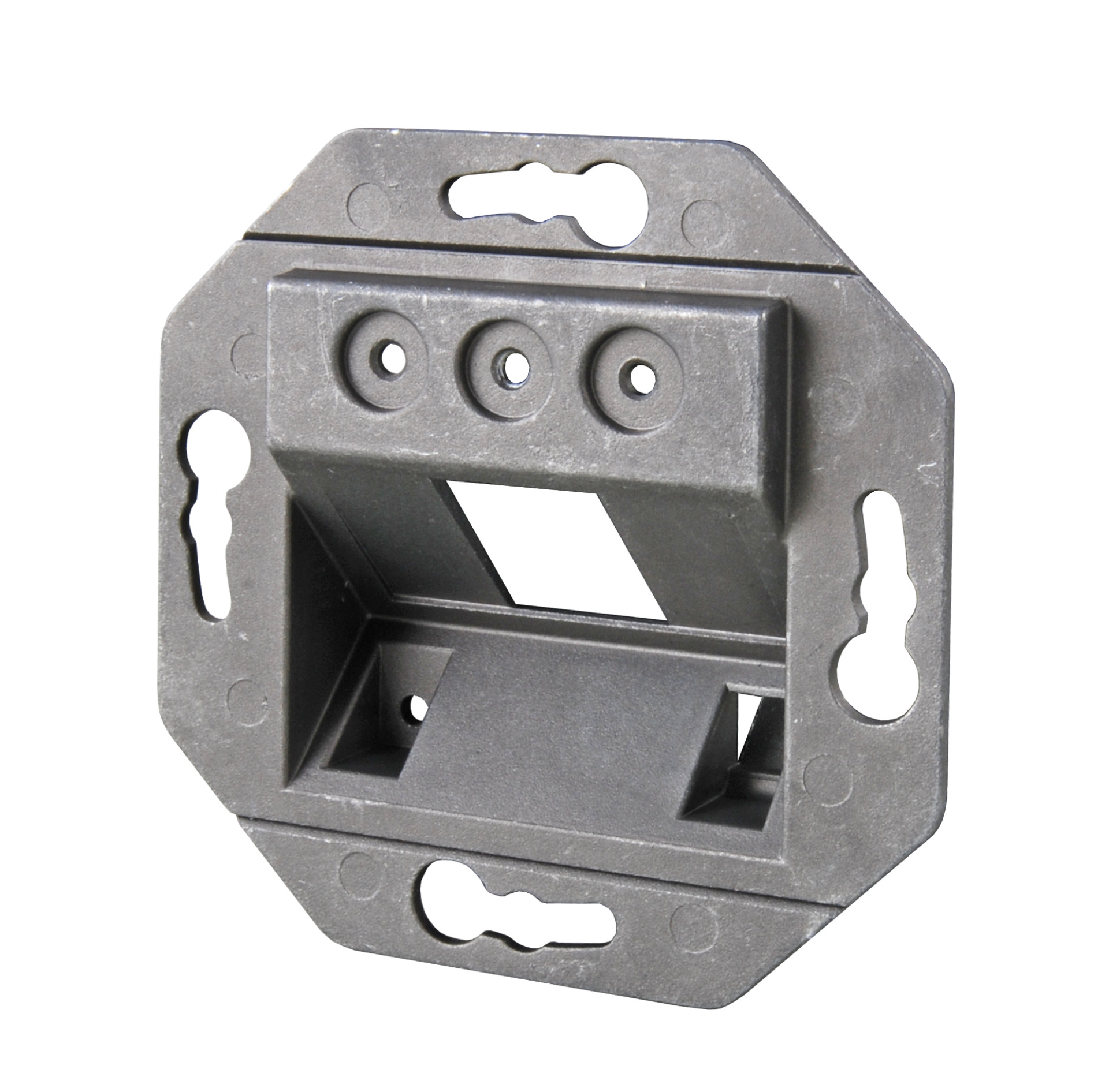 Rahmenset 2-Port, für Keystones, DIN49075, RAL9010