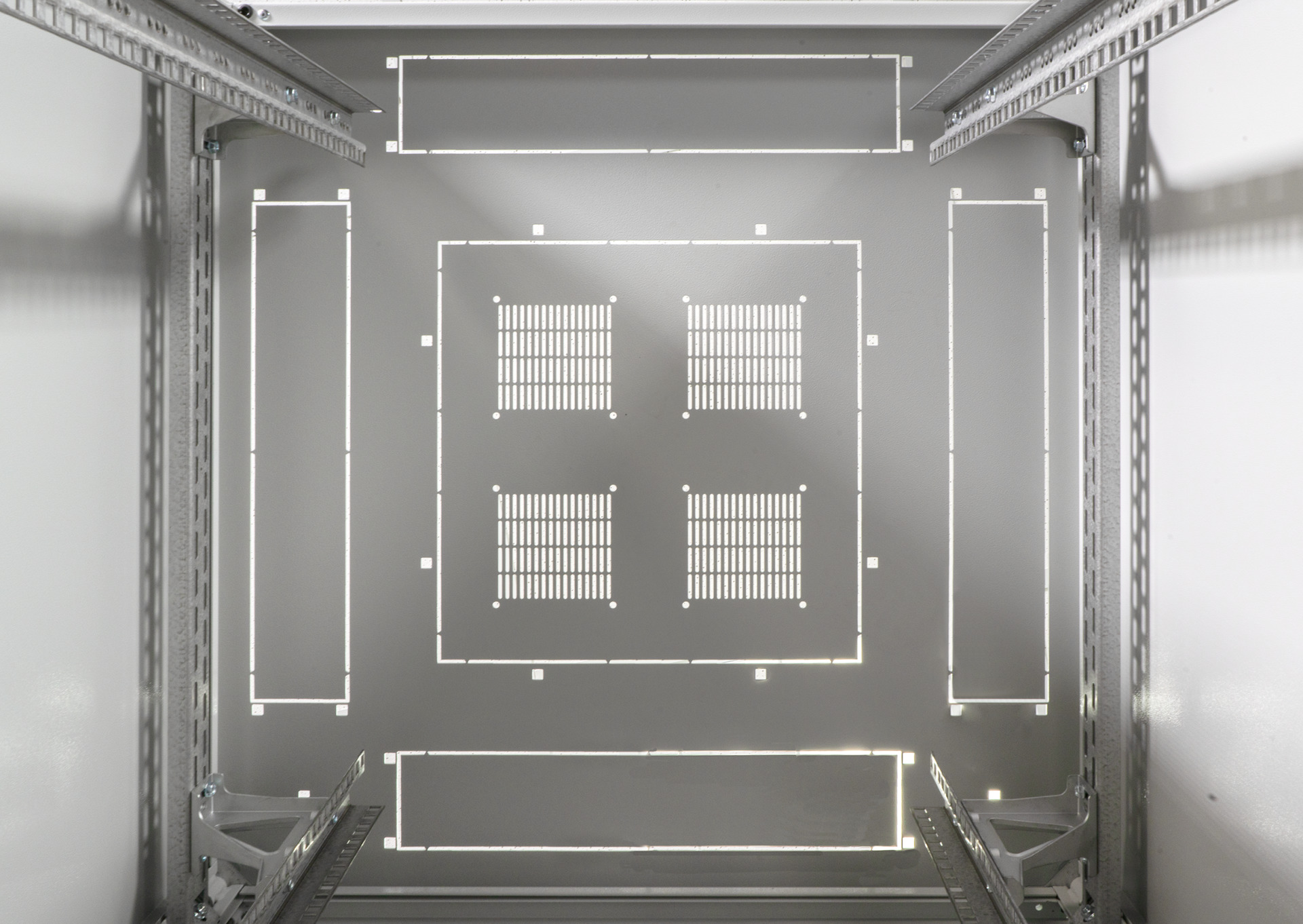 19" Netzwerkschrank PRO 42HE, 800x800 mm, RAL7035, Rücktür mit Schwenkhebel