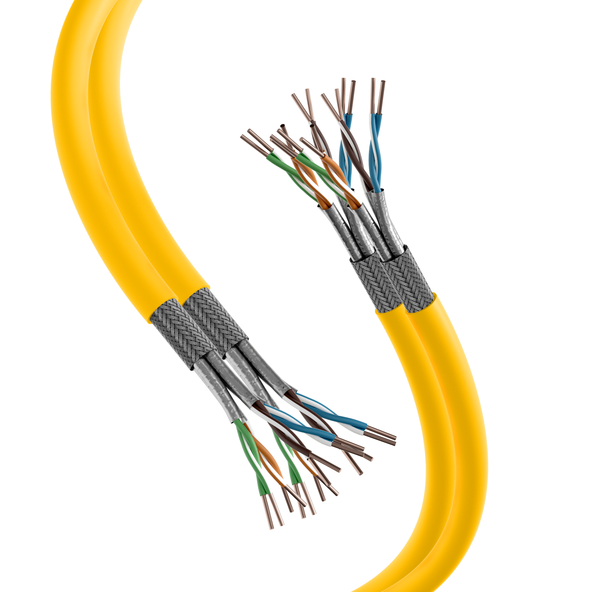 INFRALAN® Cat.7A 1250 AWG23,S/FTP 2x4P CPR Cca rapsgelb RAL 1021