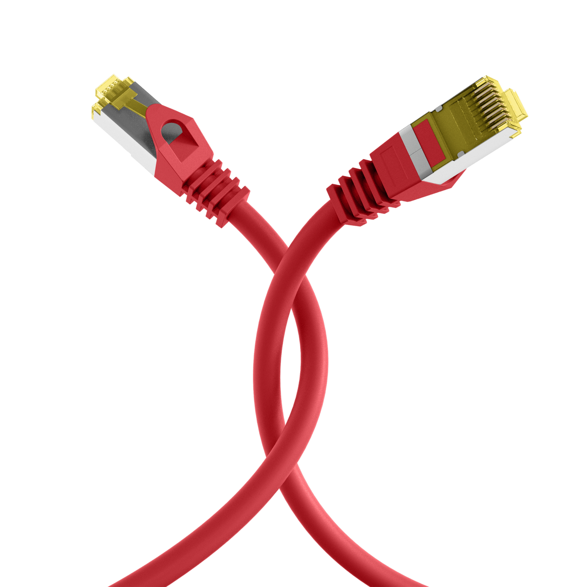 RJ45 Patch Cord Cat.6A S/FTP LSZH Cat.7 raw cable red 0,25m
