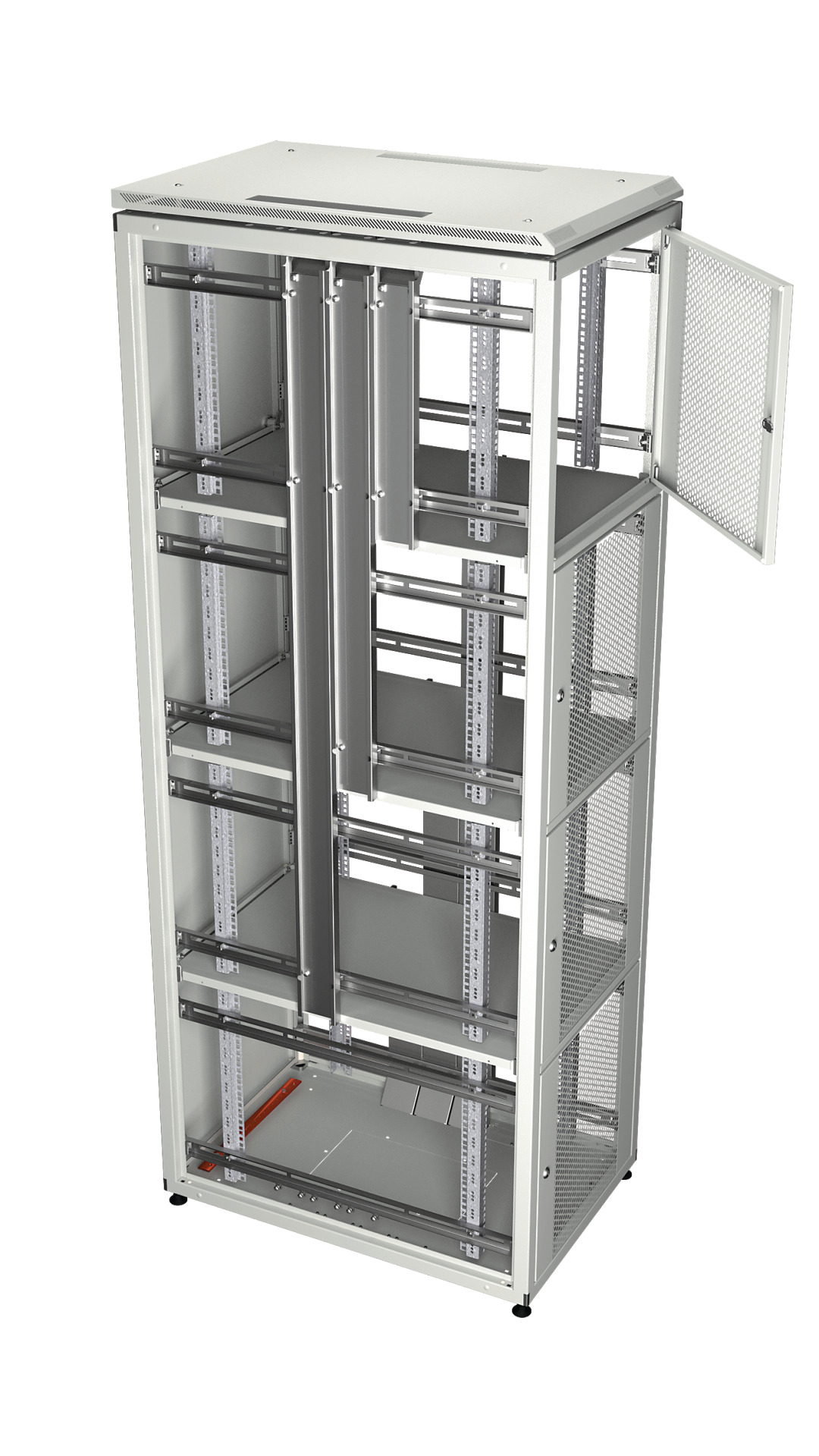 Co-Location Rack PRO, 4 x 11HE, 600x1000 mm, F+R 1-tlg. perforiert, RAL7035