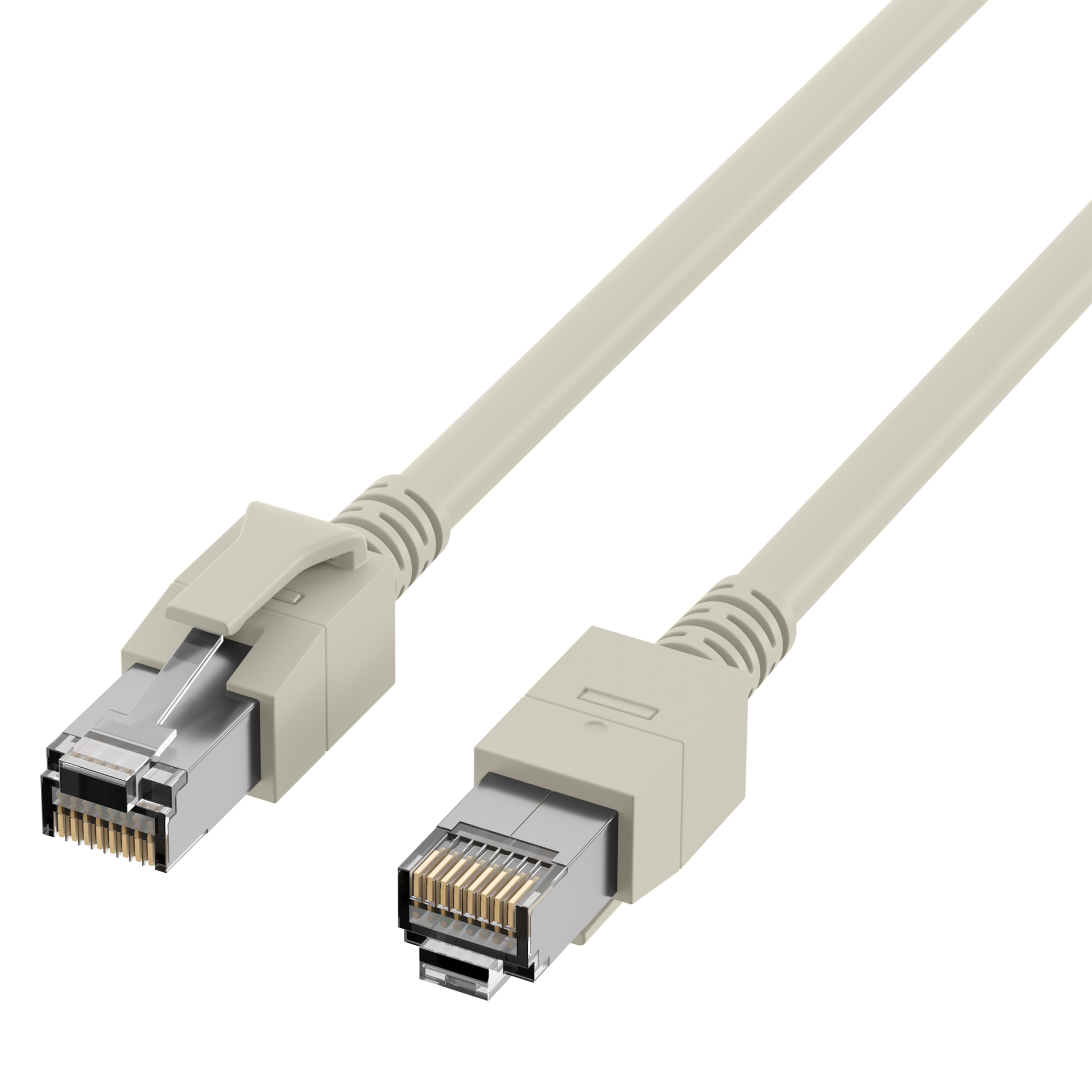 RJ45 Patchkabel Cat.6A S/FTP FRNC  VC LED grau 2m