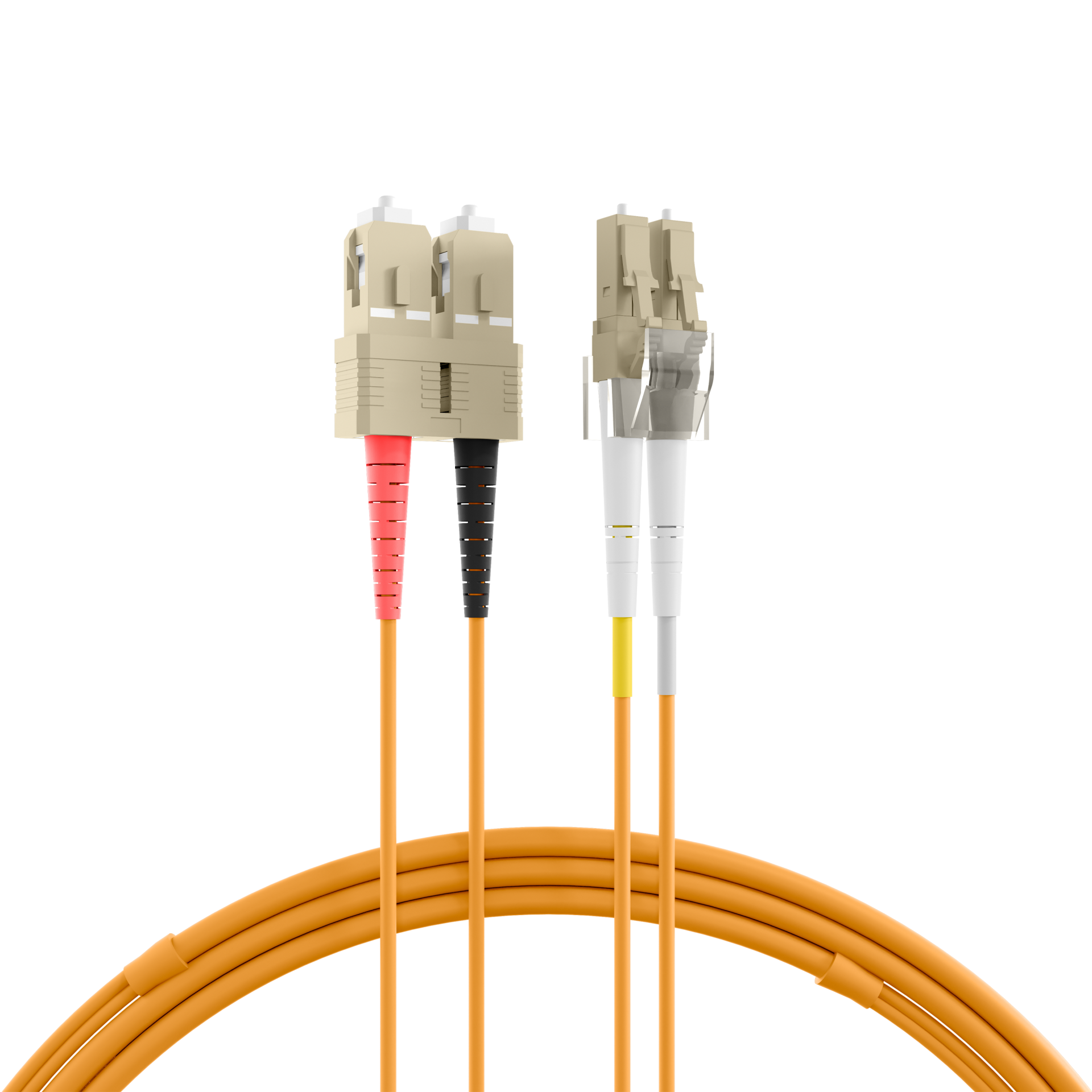 Duplex Patchkabel Flat-Twin LC-SC OM2 15m LSZH 3x5mm orange