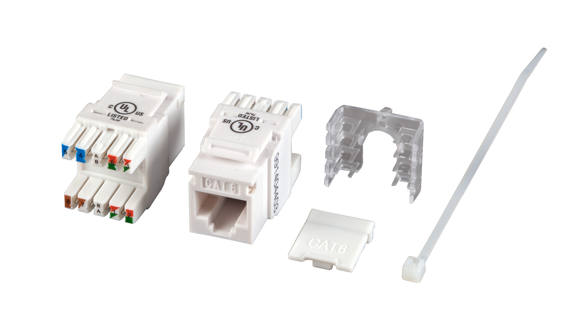RJ45 Keystone UTP, Cat.6, 250MHz, 12er Set, weiß