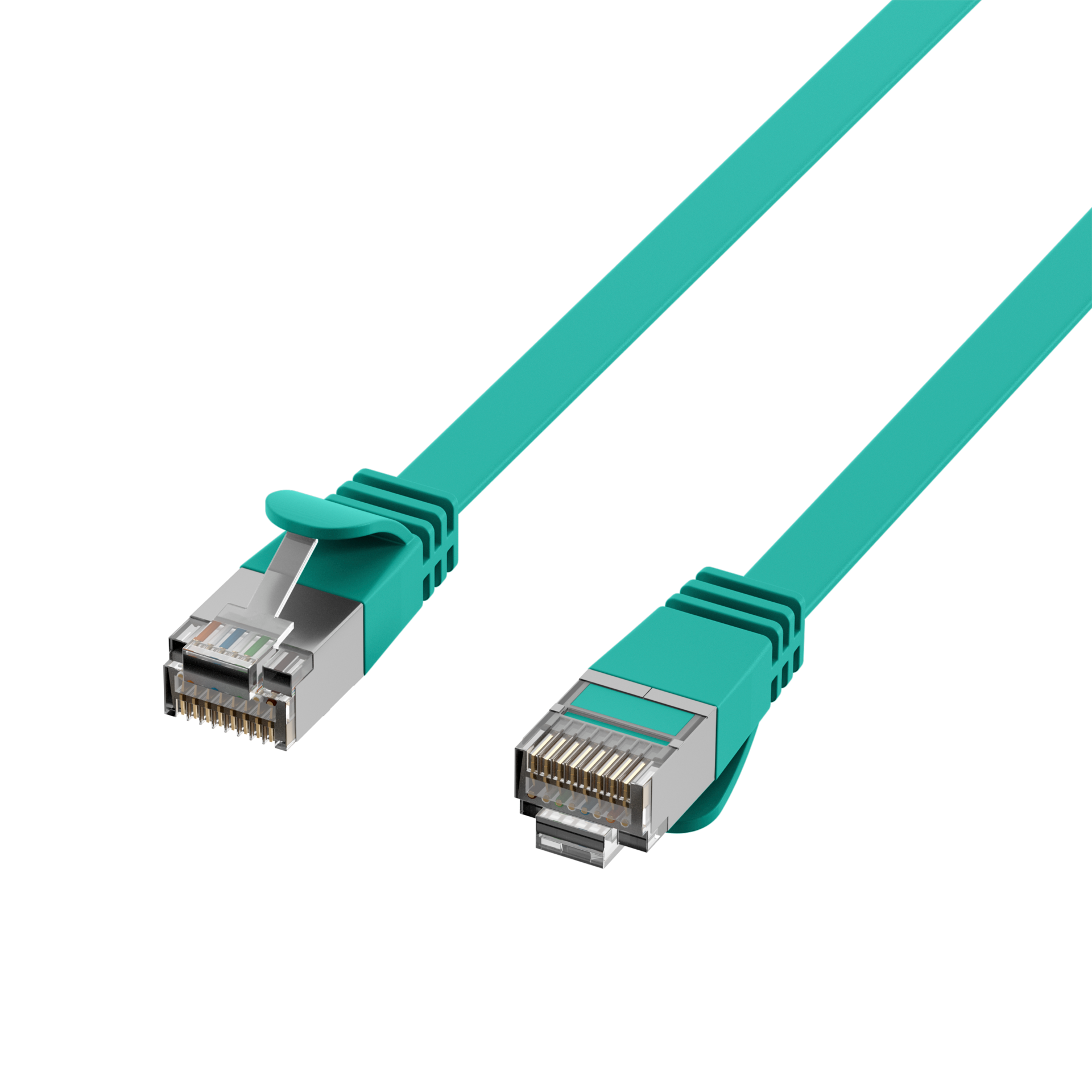 RJ45 Flachpatchkabel Cat.6A U/FTP PVC  grün 1m