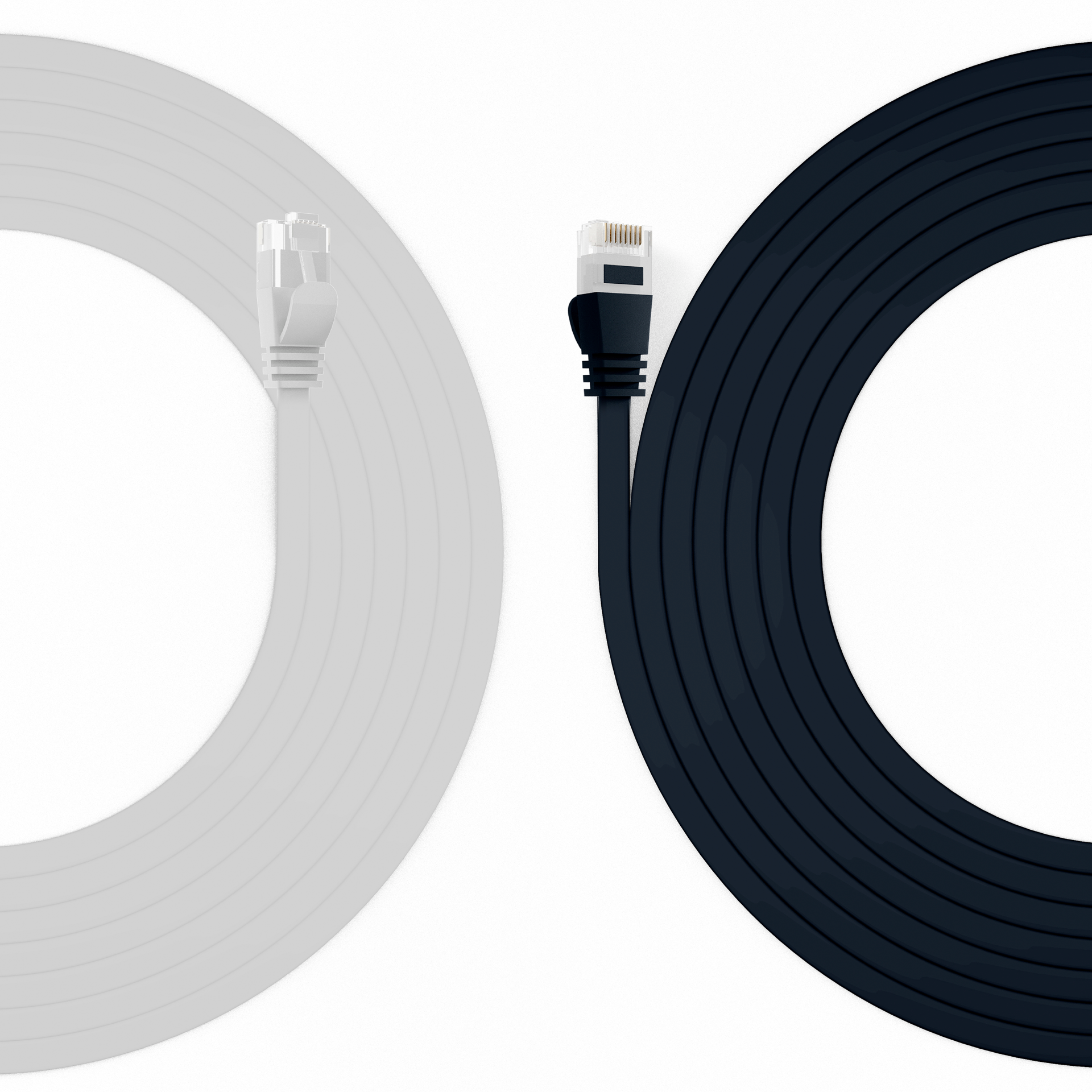 RJ45 Flachpatchkabel Cat.6A U/UTP PVC schwarz 0,25m