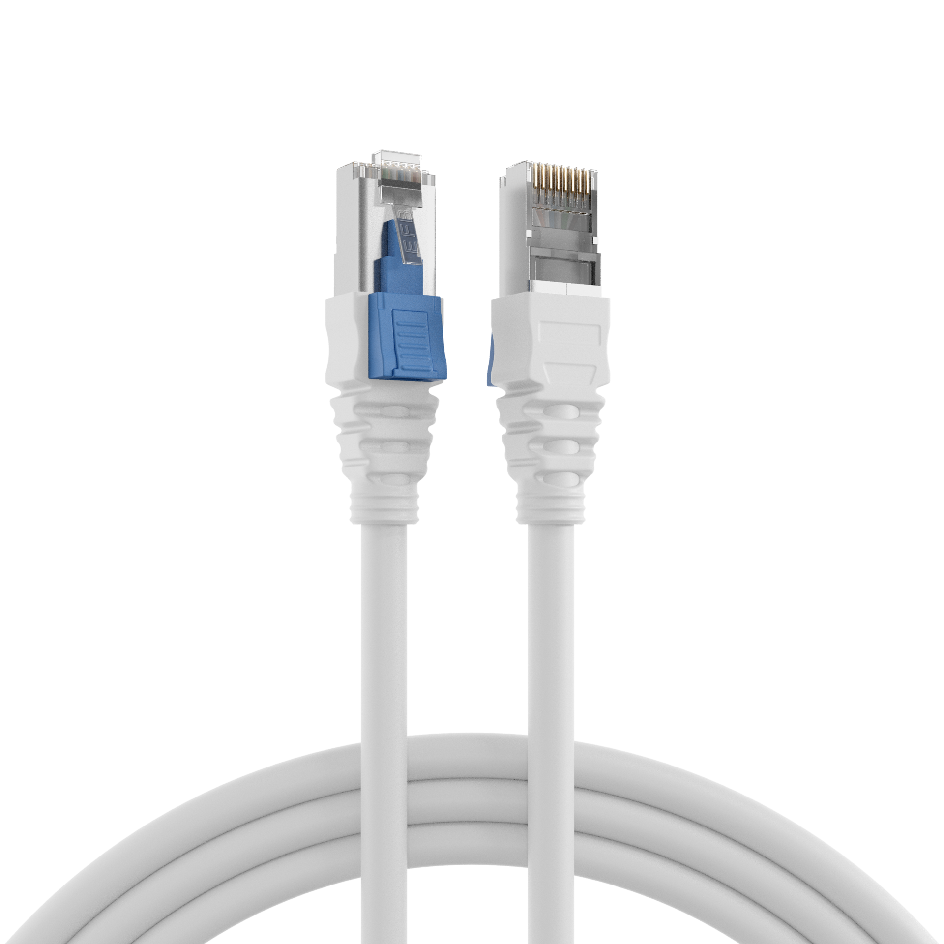 RJ45 Patchkabel Cat.6A S/FTP LSZH  BC AWG26 abschließbar weiß 0,5m