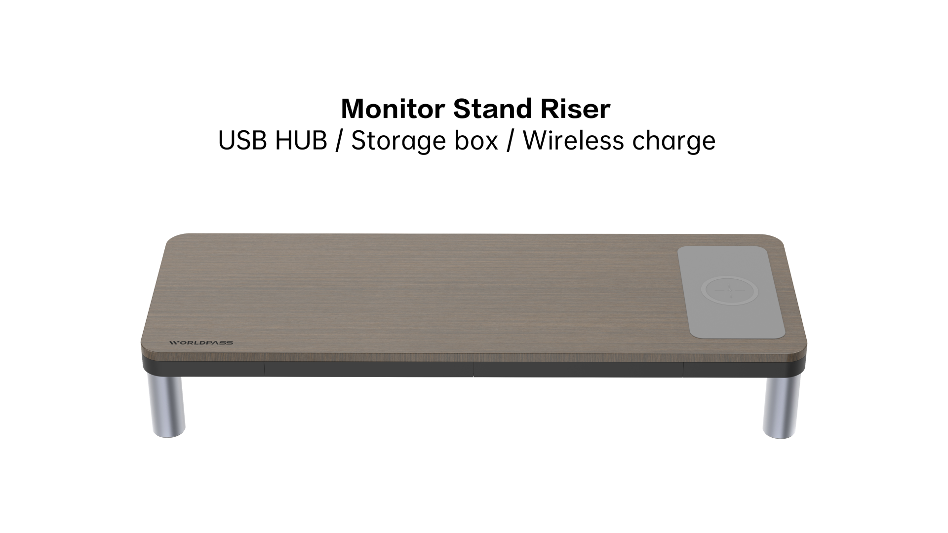 Monitor Stand with USB-C Docking Station 9-in-1 15W Qi charge/HDMI/LAN/PD/USB