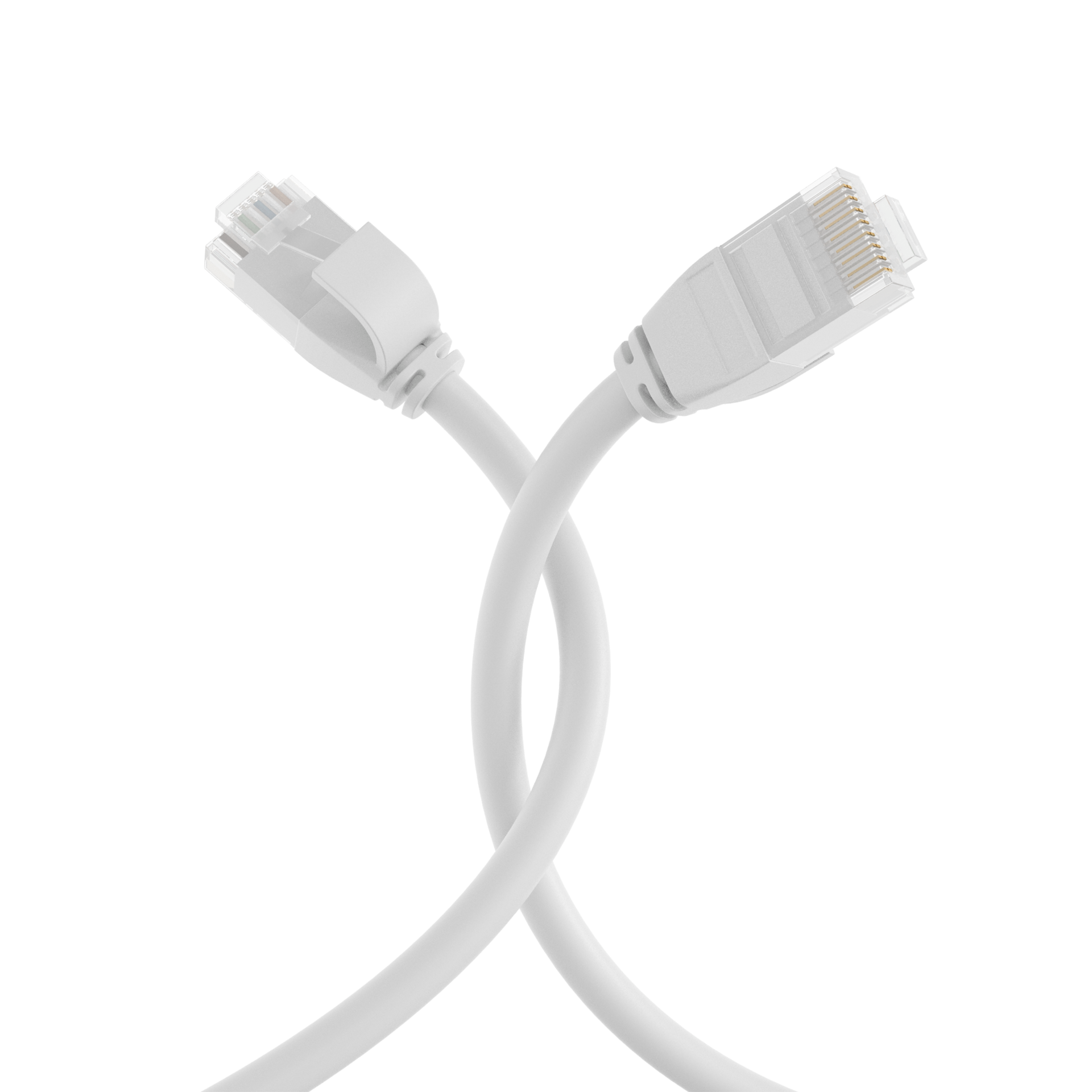 RJ45 Patch Cord Cat.6A U/UTP TPE3,6mm ultraflex white 5m