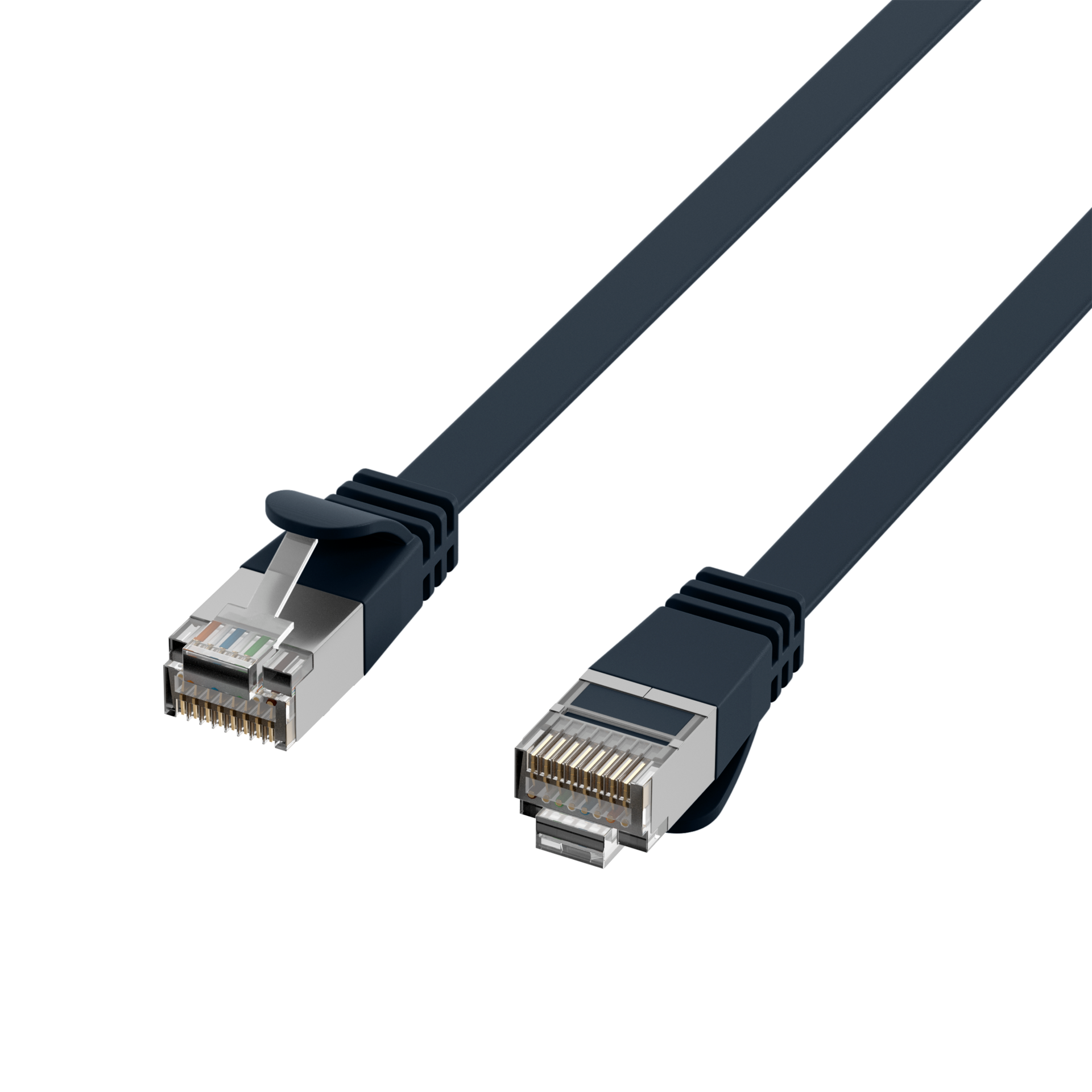 RJ45 Flachpatchkabel Cat.6A U/FTP PVC  schwarz 1m