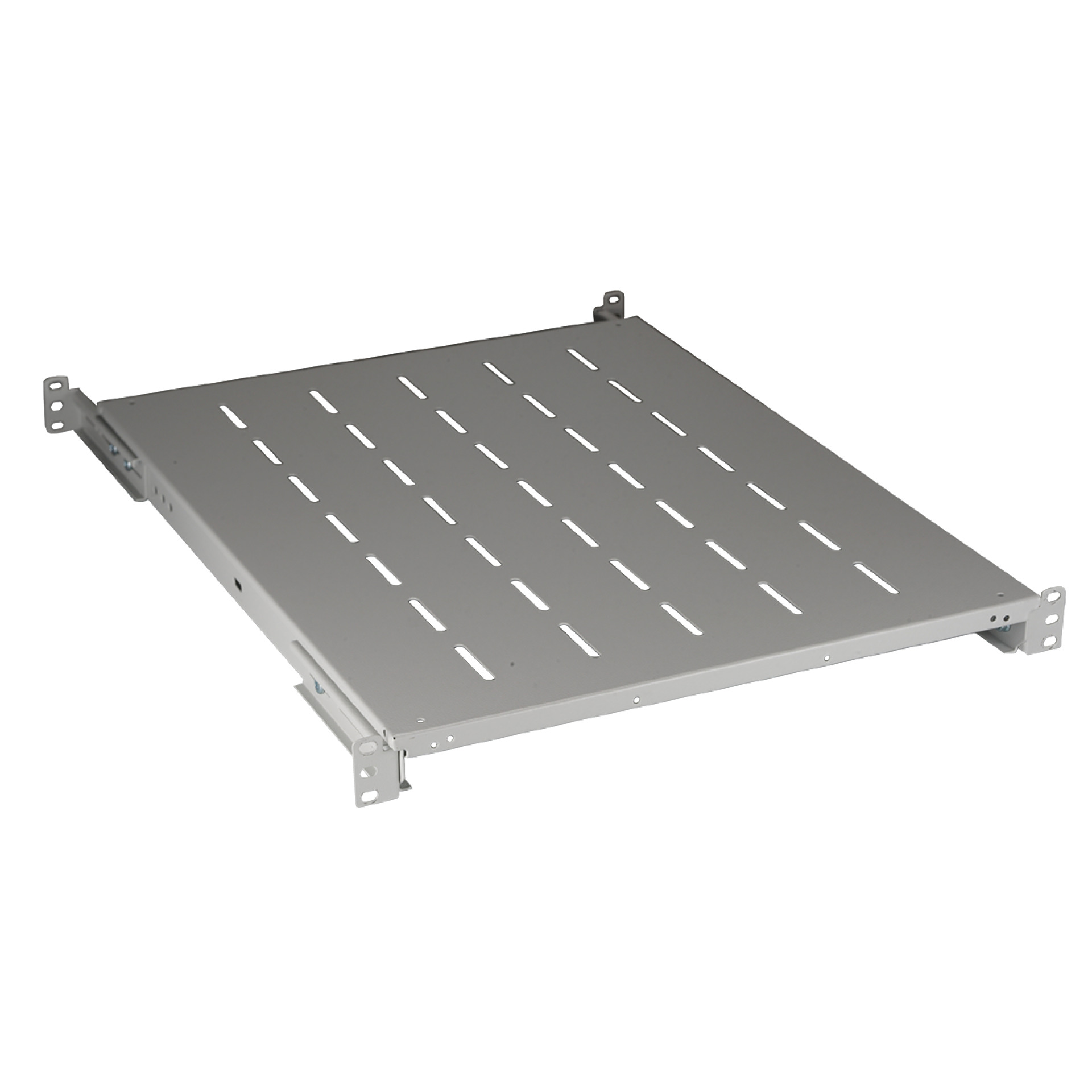 19" 1U Fixed Shelf, MD 550..650 mm, 120 kg, CD 800, RAL7035