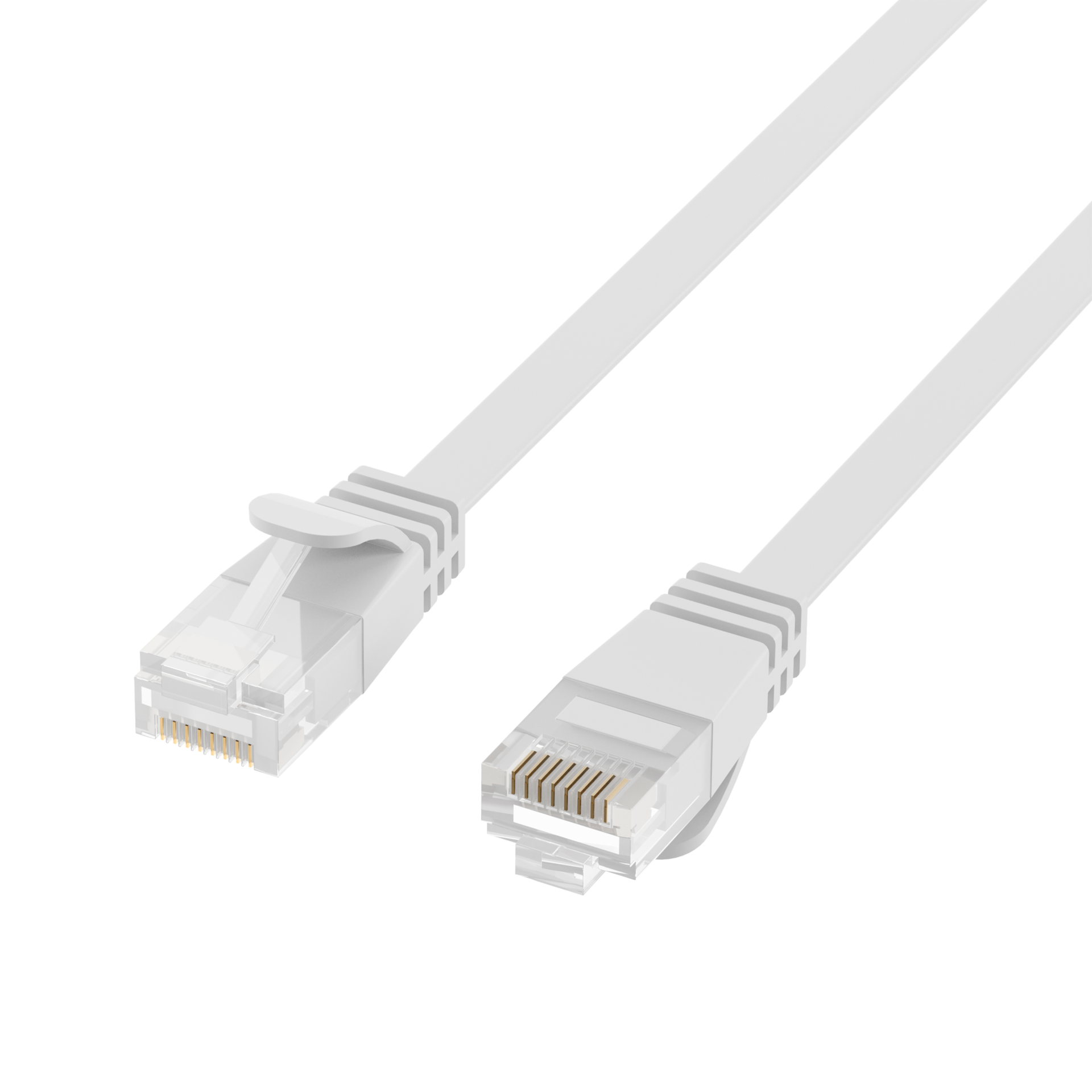 RJ45 Flachpatchkabel Cat.6A U/UTP PVC weiß 0,25m