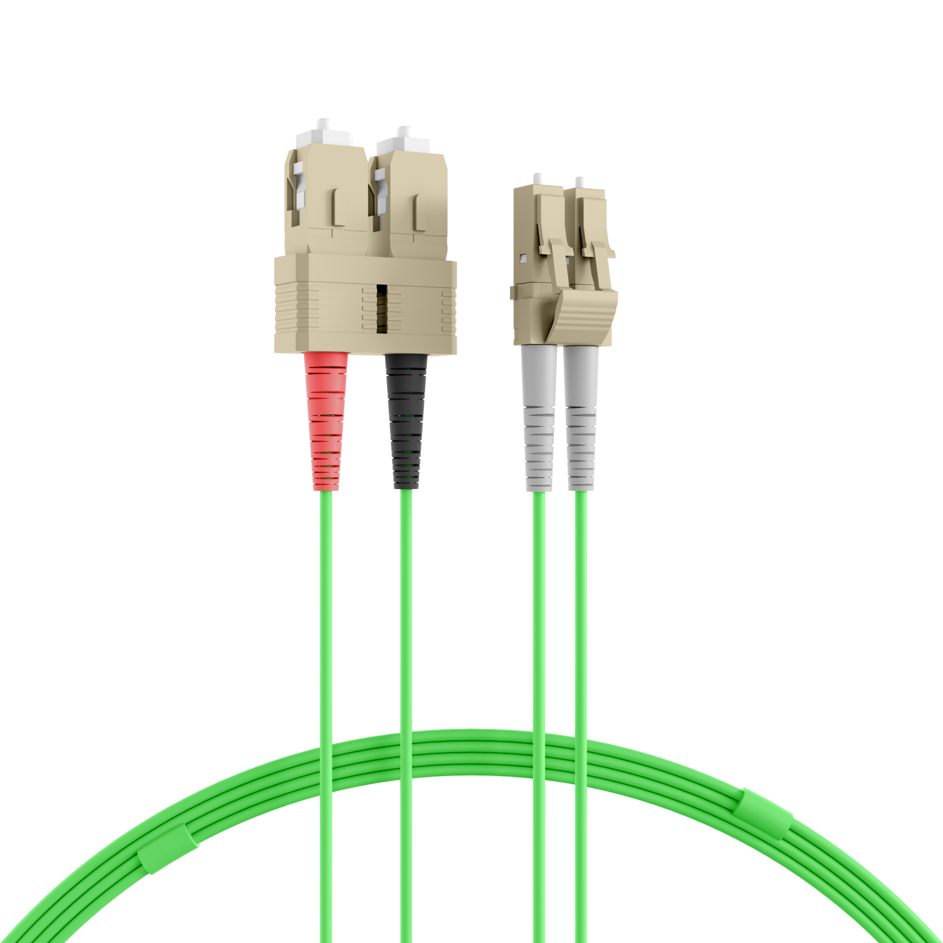 INFRALAN® Duplex Patchcable LC-SC OM5 3m LSZH 2mm limegreen
