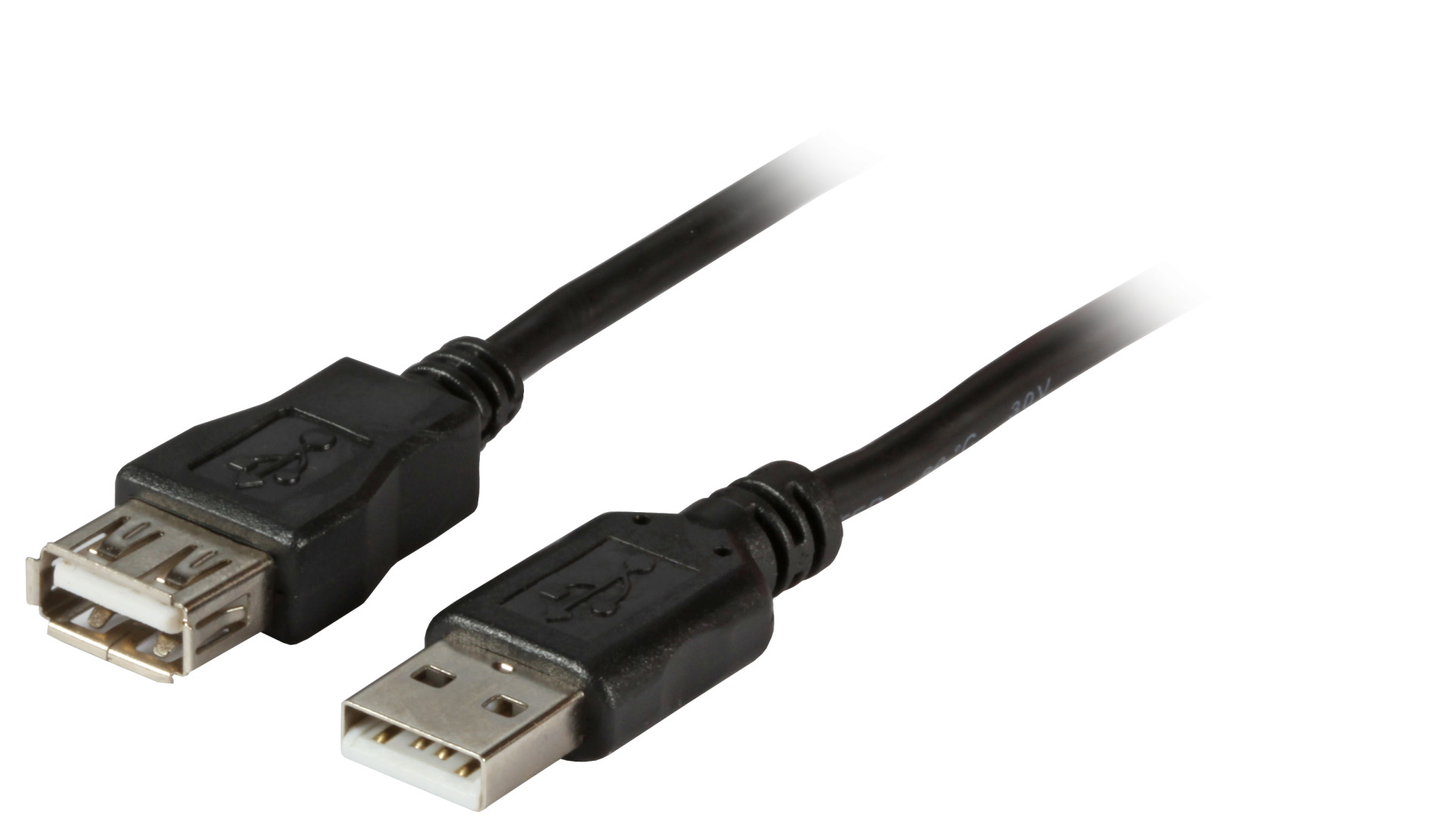 USB2.0 Extension Cable A-A, M-F, 5,0m, black, Premium